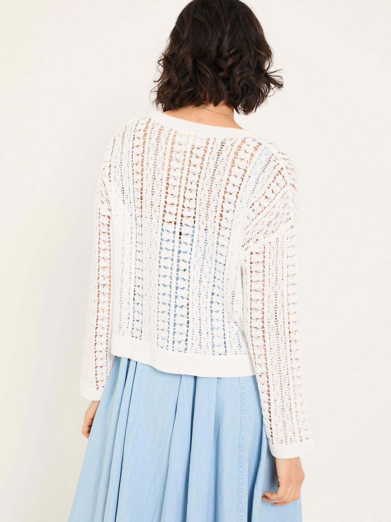 Image 2 of 5 of FatFace Florence Cardigan - White