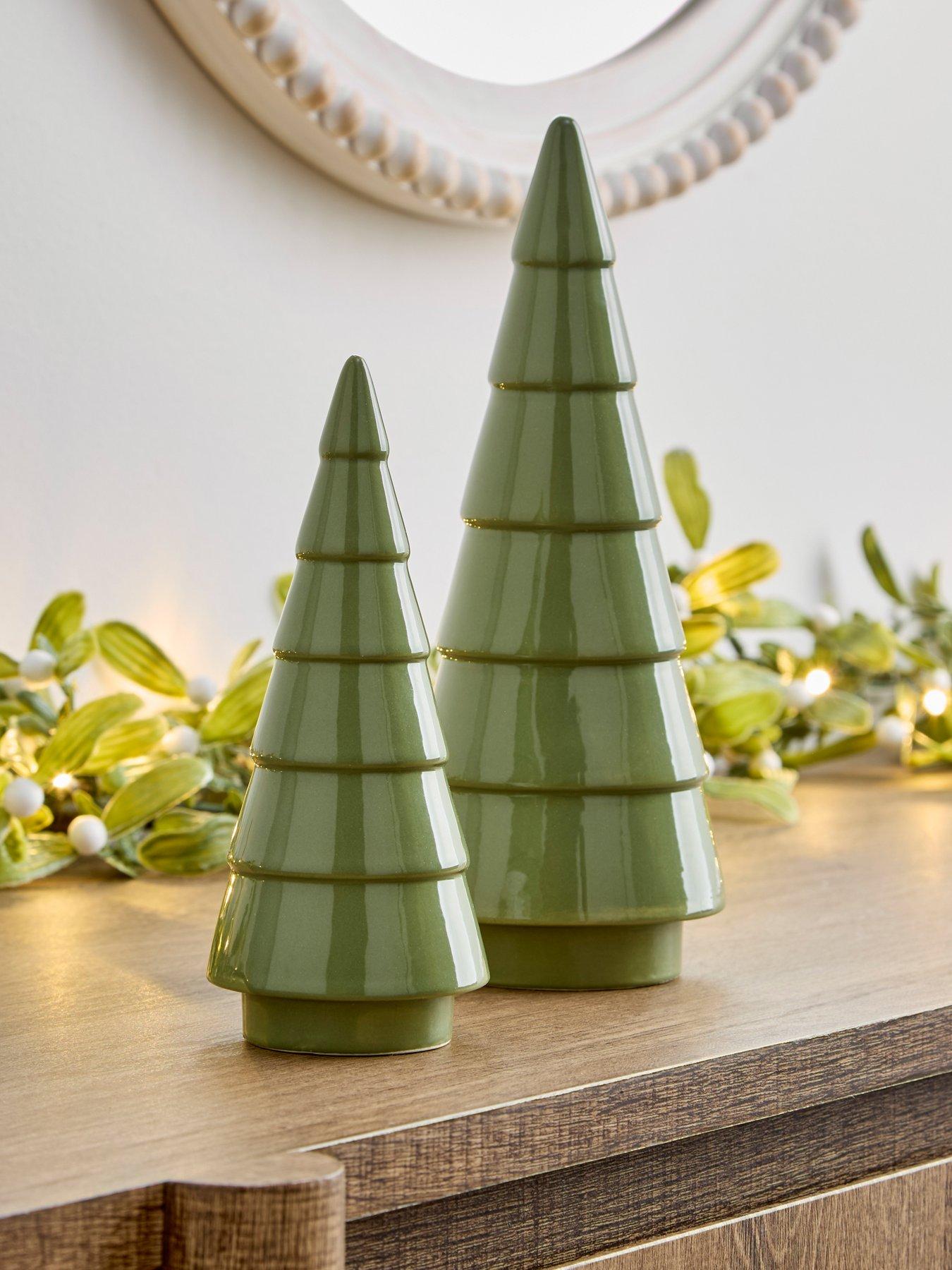 undefined Set of 2 Ceramic Tabletop Christmas Trees