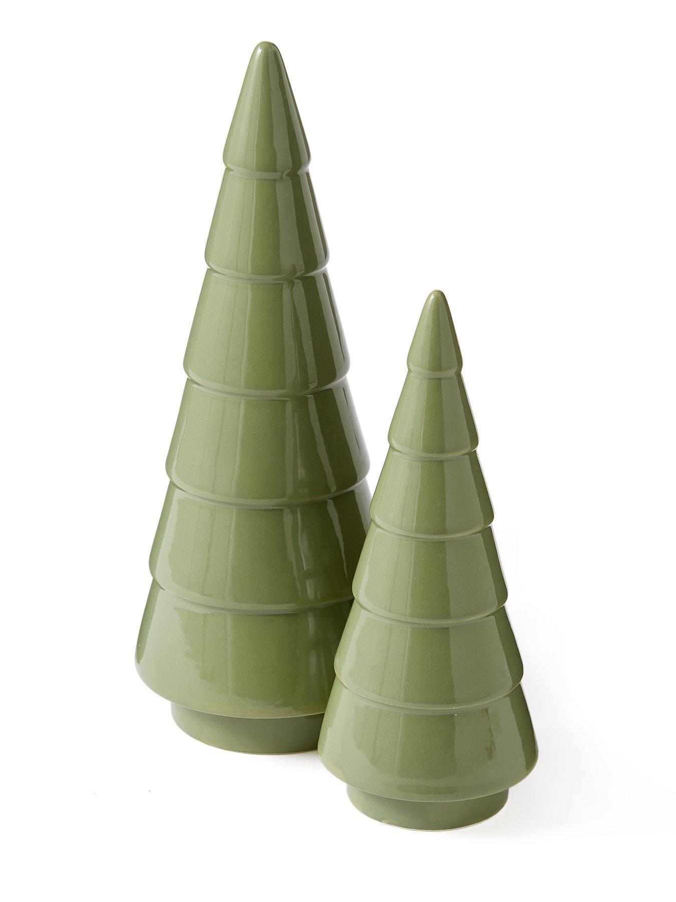 Image 2 of 4 of Very Home Set of 2 Ceramic Tabletop Christmas&nbsp;Trees