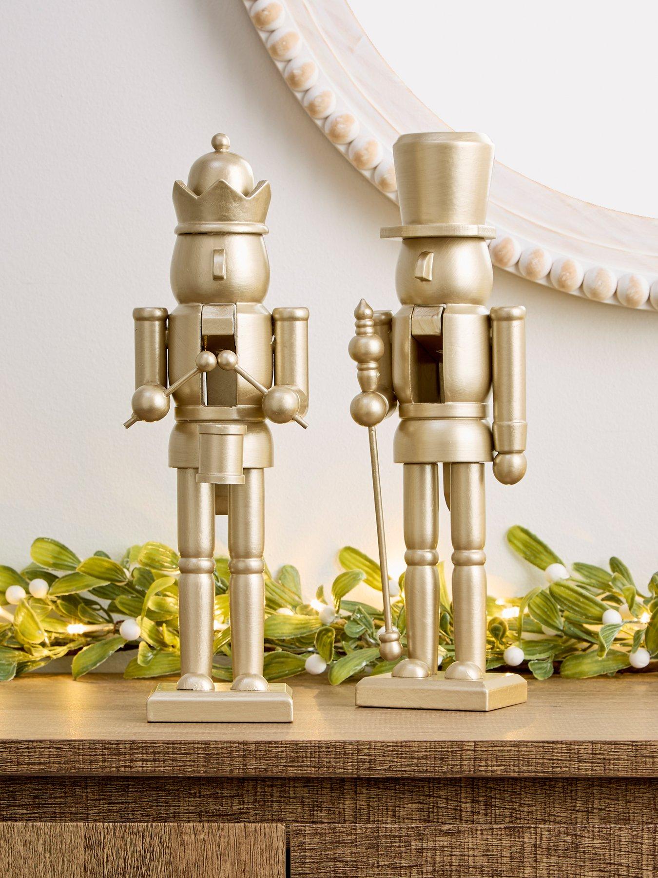 undefined Set of 2 Gold Nutcracker Christmas Decorations - 30 cm