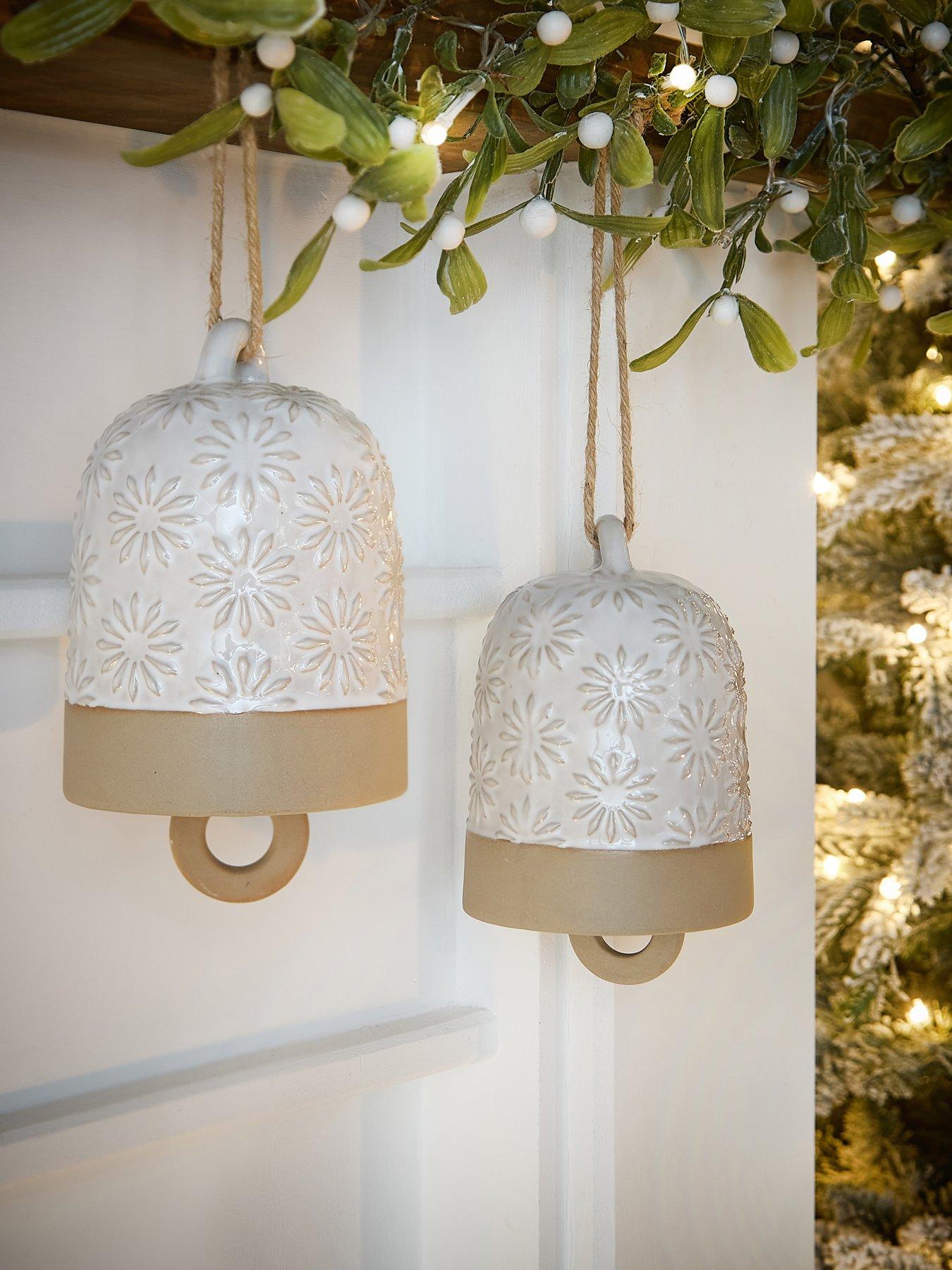 Very Home Set of 2 Bell Hanging Christmas Tree Decorations