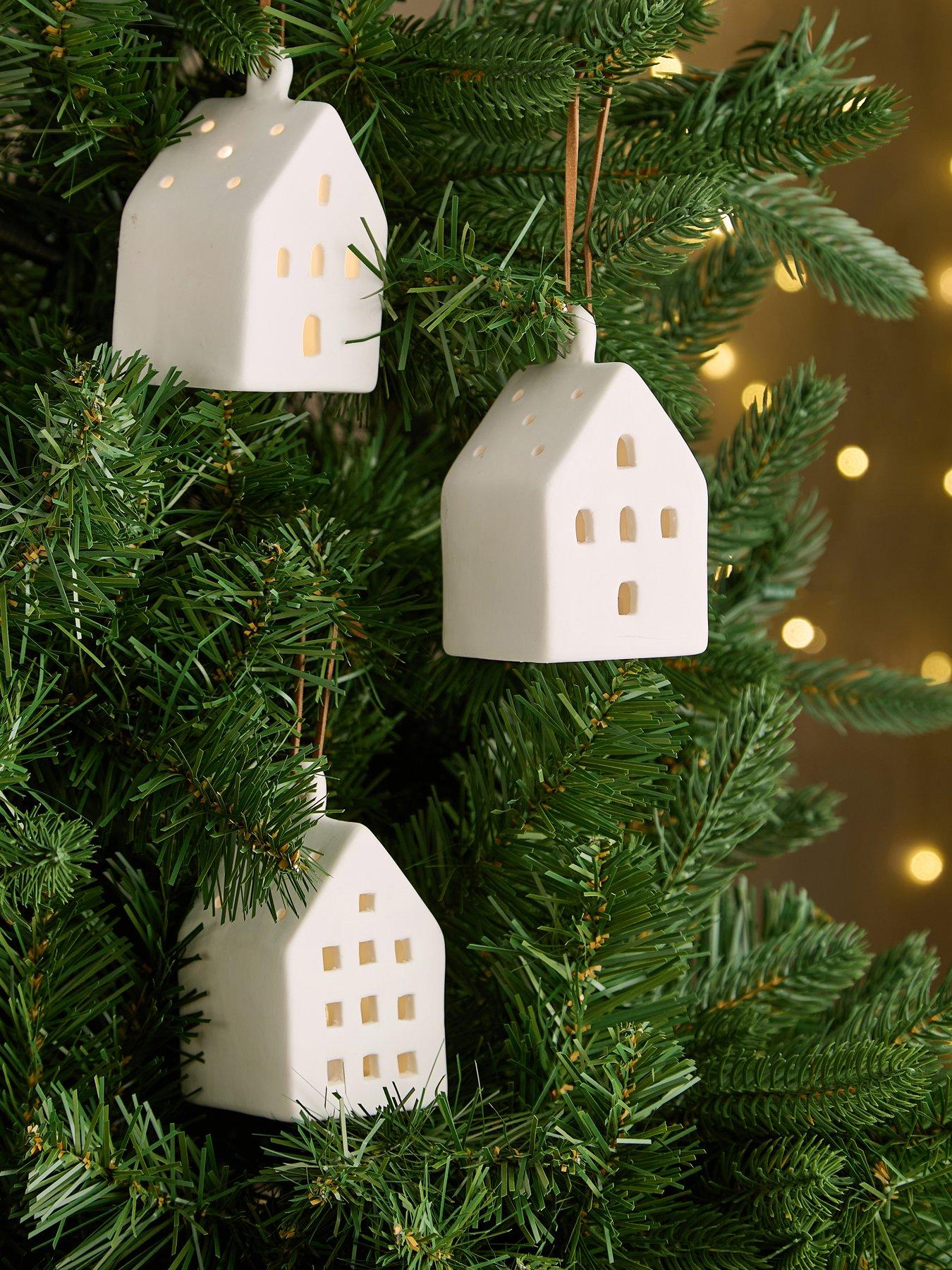 undefined Set of 3 Light Up House Christmas Tree Decorations