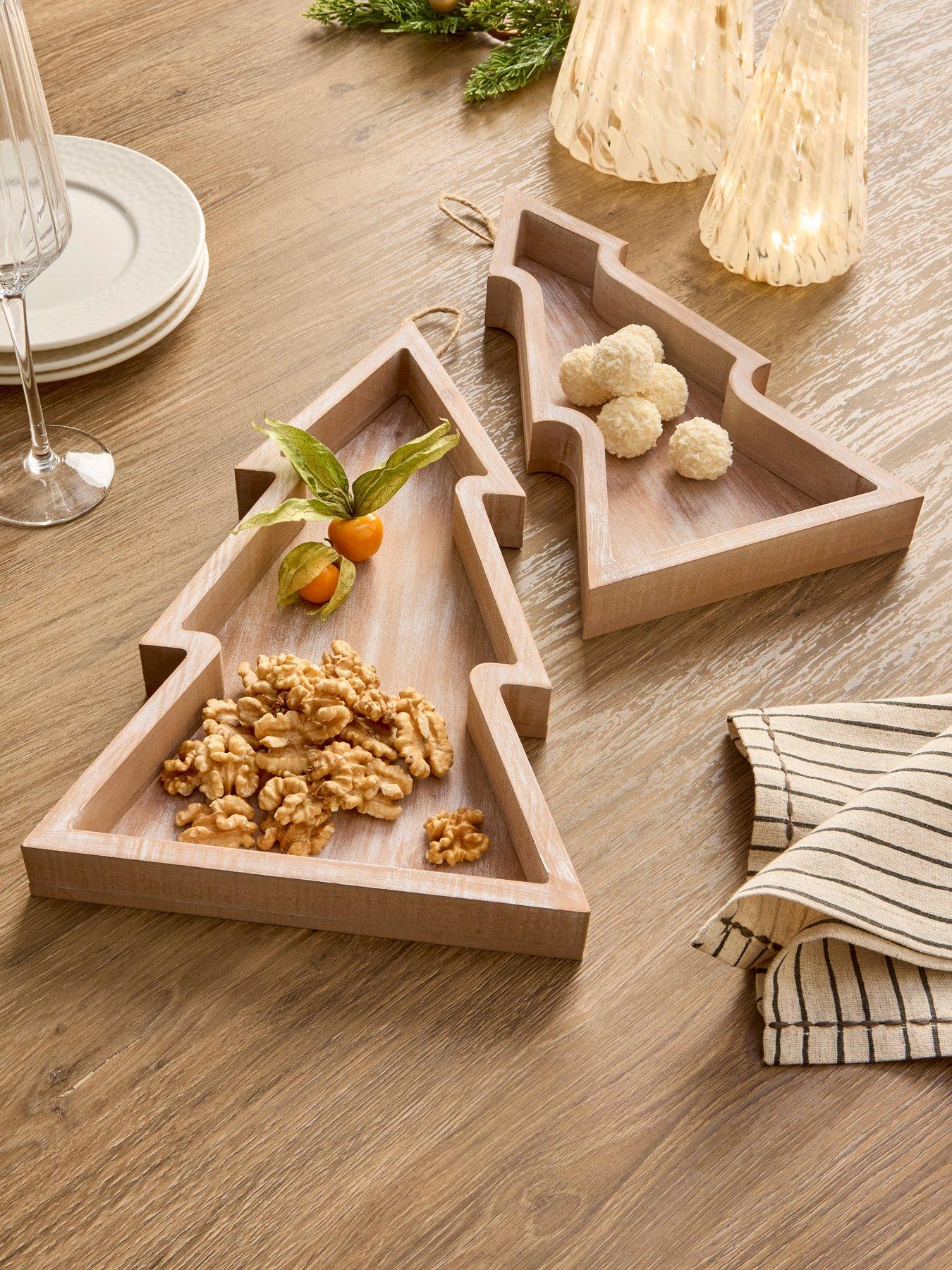 undefined Set of 2 Decorative Christmas Tree Trays/Decorations