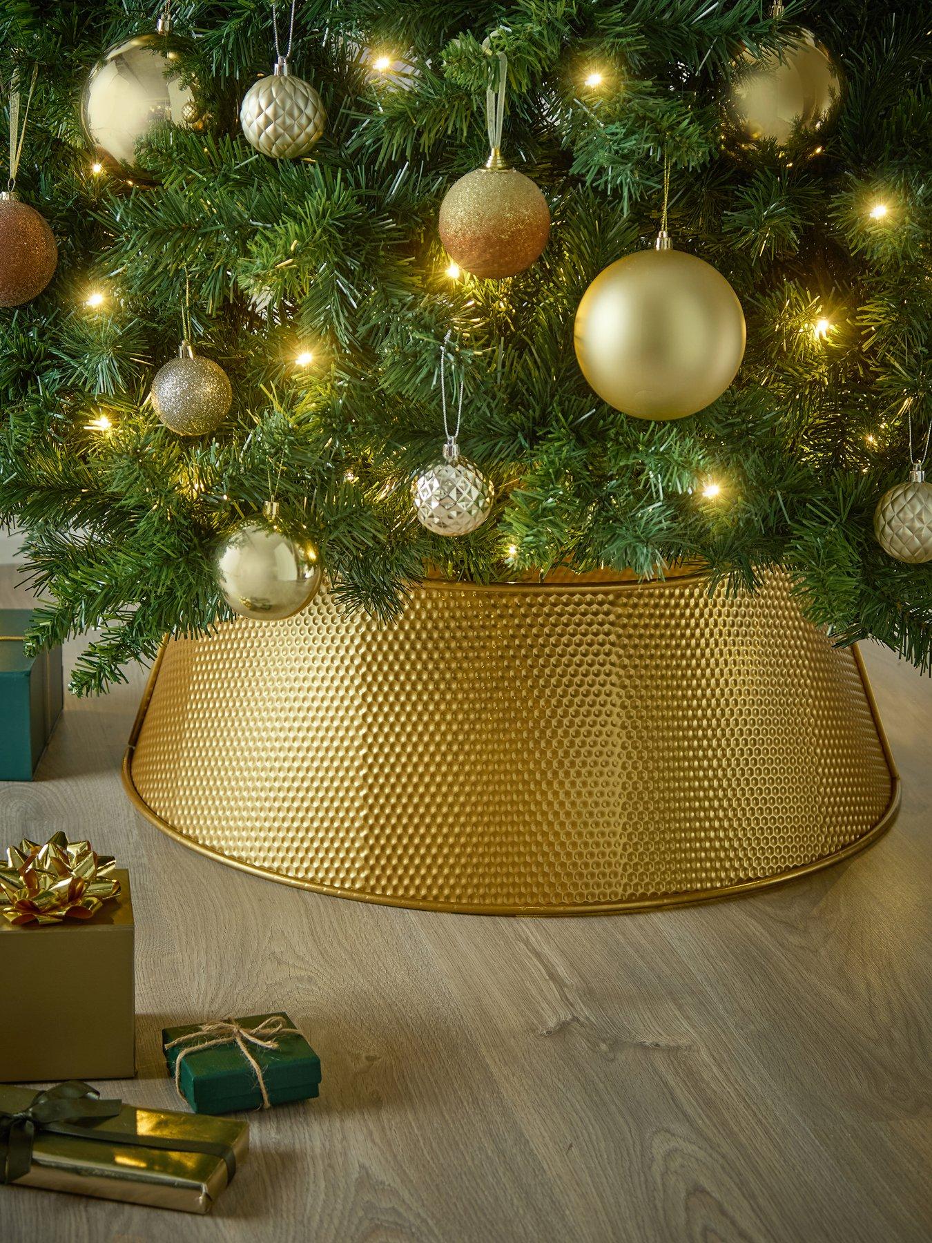 undefined Hammered Metal Christmas Tree Skirt - 70 cm