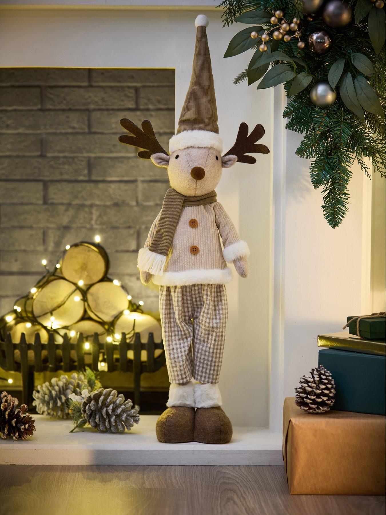 Image 1 of 5 of Very Home Plush Deer In Check Trousers Christmas Decoration