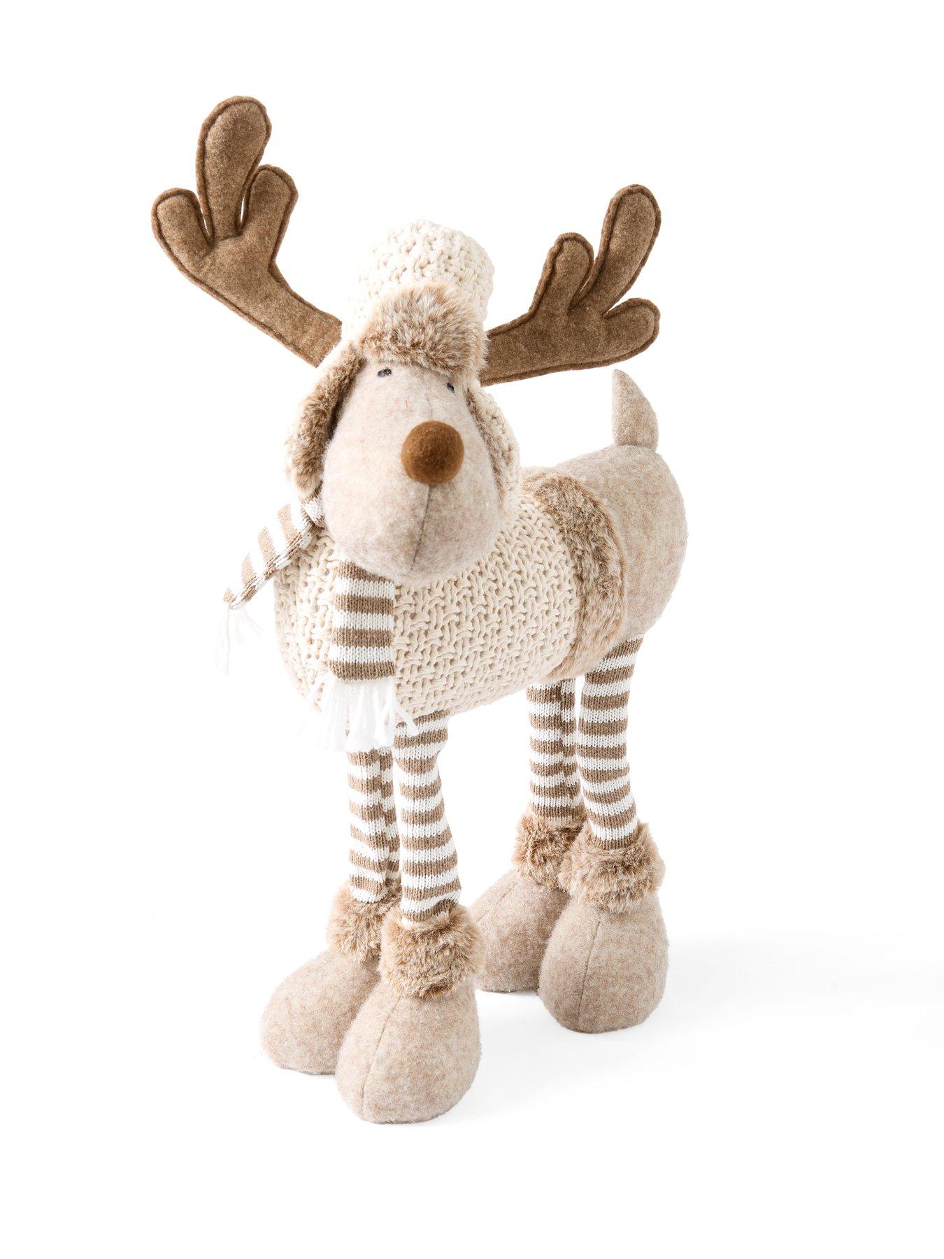 Image 2 of 5 of Very Home Cosy 4 Legged Plush Deer Christmas Decoration