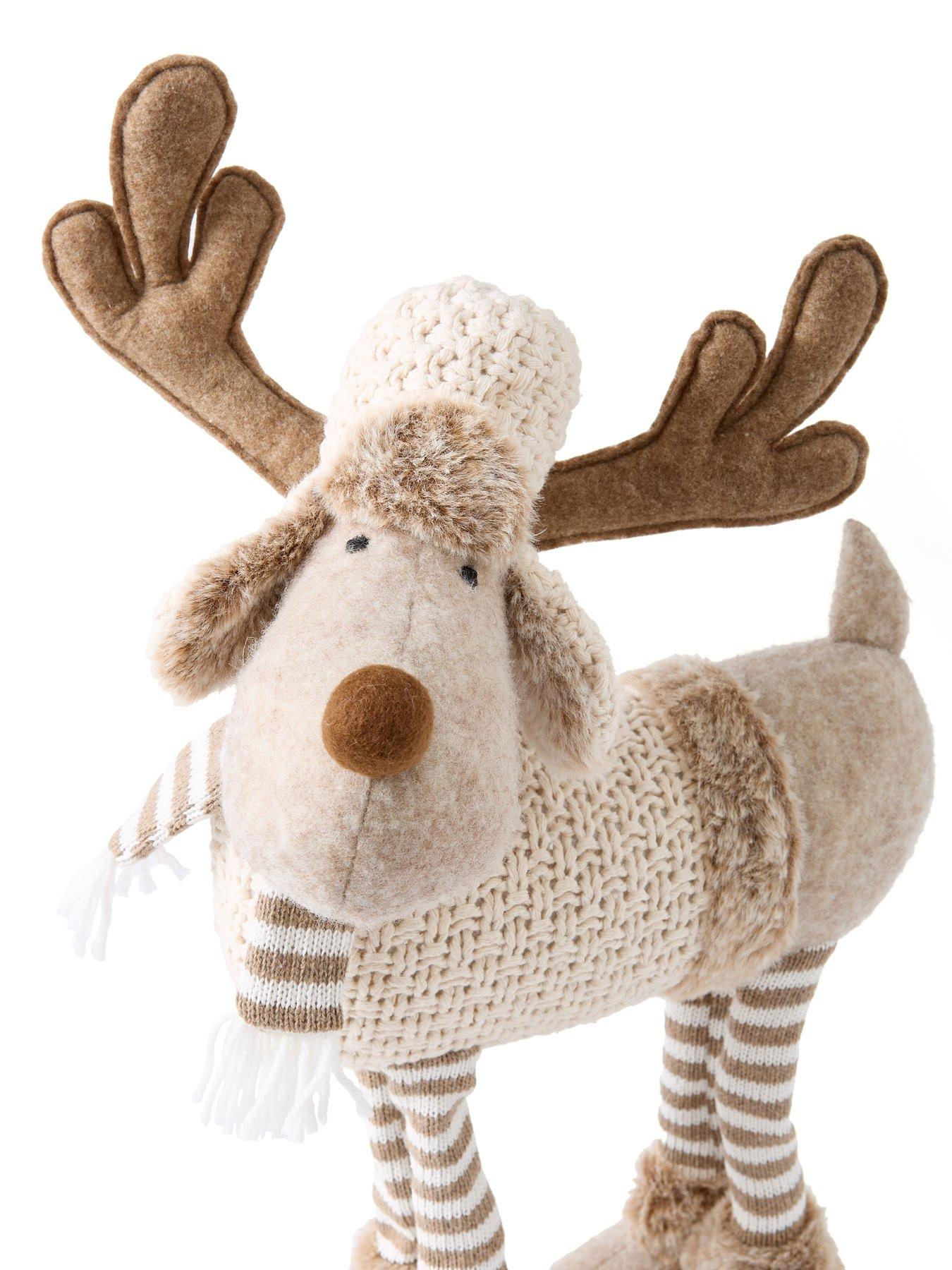Image 4 of 5 of Very Home Cosy 4 Legged Plush Deer Christmas Decoration