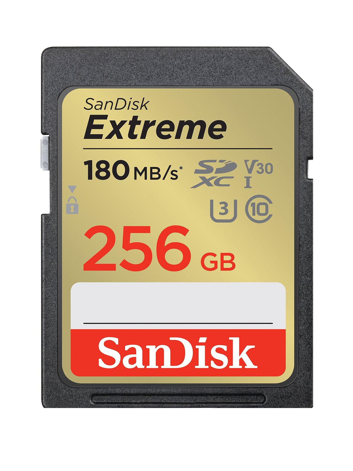 undefined Extreme 256GB SDXC Memory Card + 1 year RescuePRO Deluxe up to 180MB/s  &  130MB/s Read/Write speeds, UHS-I, Class 10, U3, V30