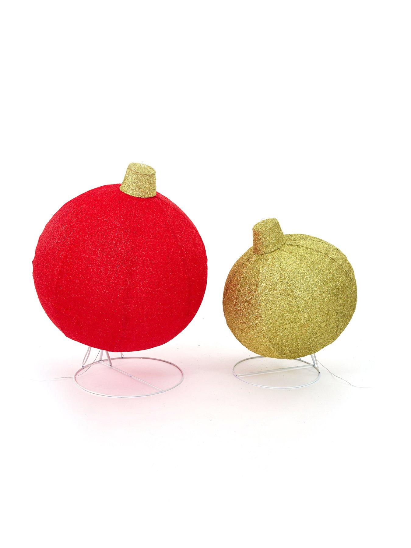 Image 2 of 7 of Very Home Set of&nbsp;2 Light up Giant Bauble Outdoor Christmas Decorations