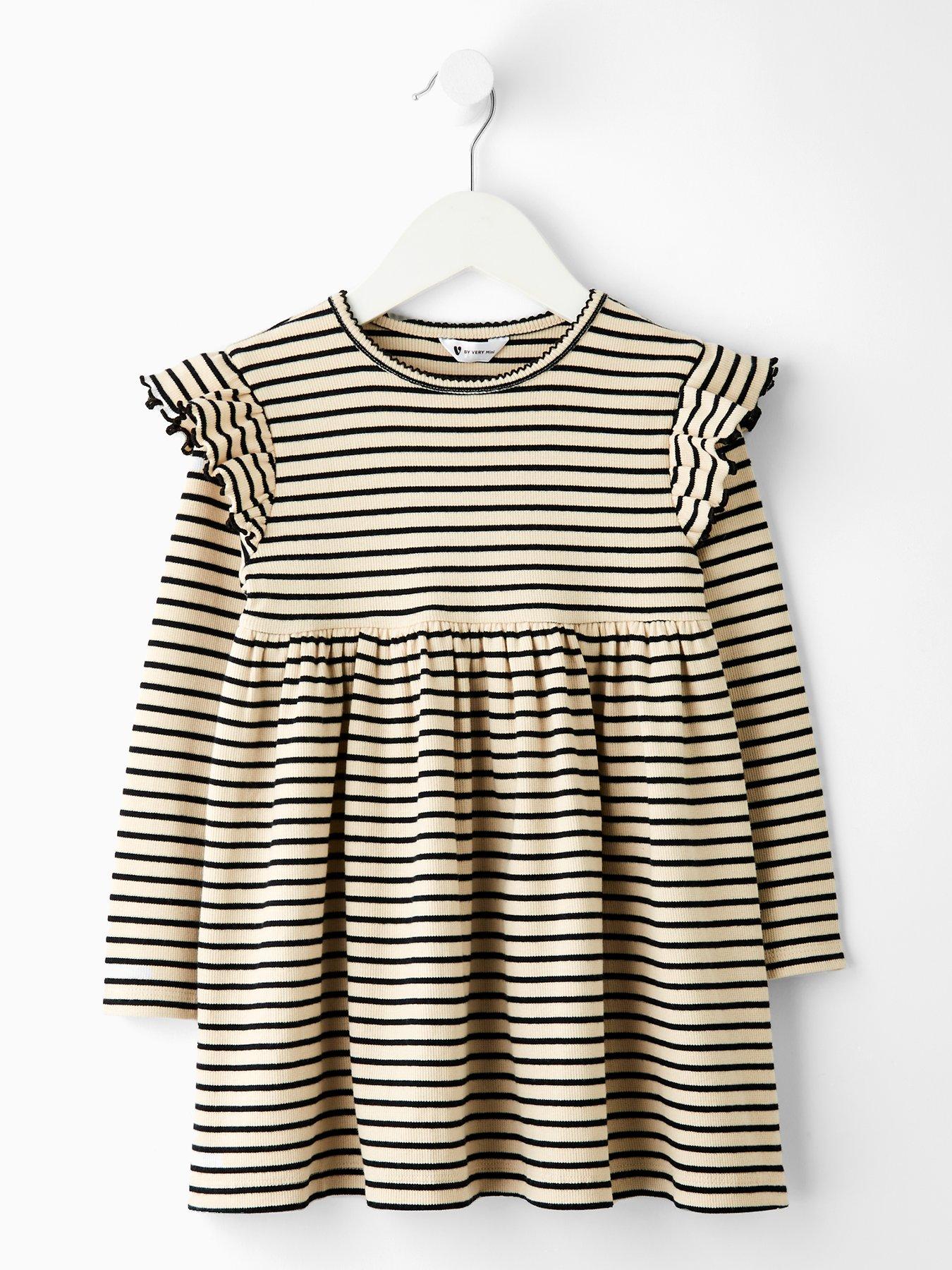 Mini V by Very Girls Rib Frill Shoulder Detail Dress - Print | Littlewoods
