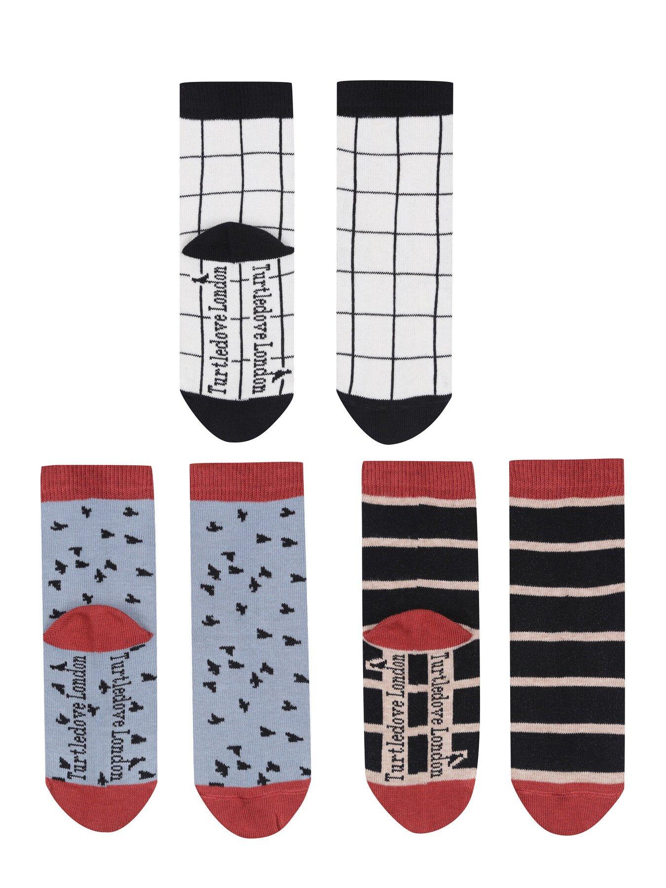  image of turtledove-london-kids-pack-of-3-ankle-socks-multi