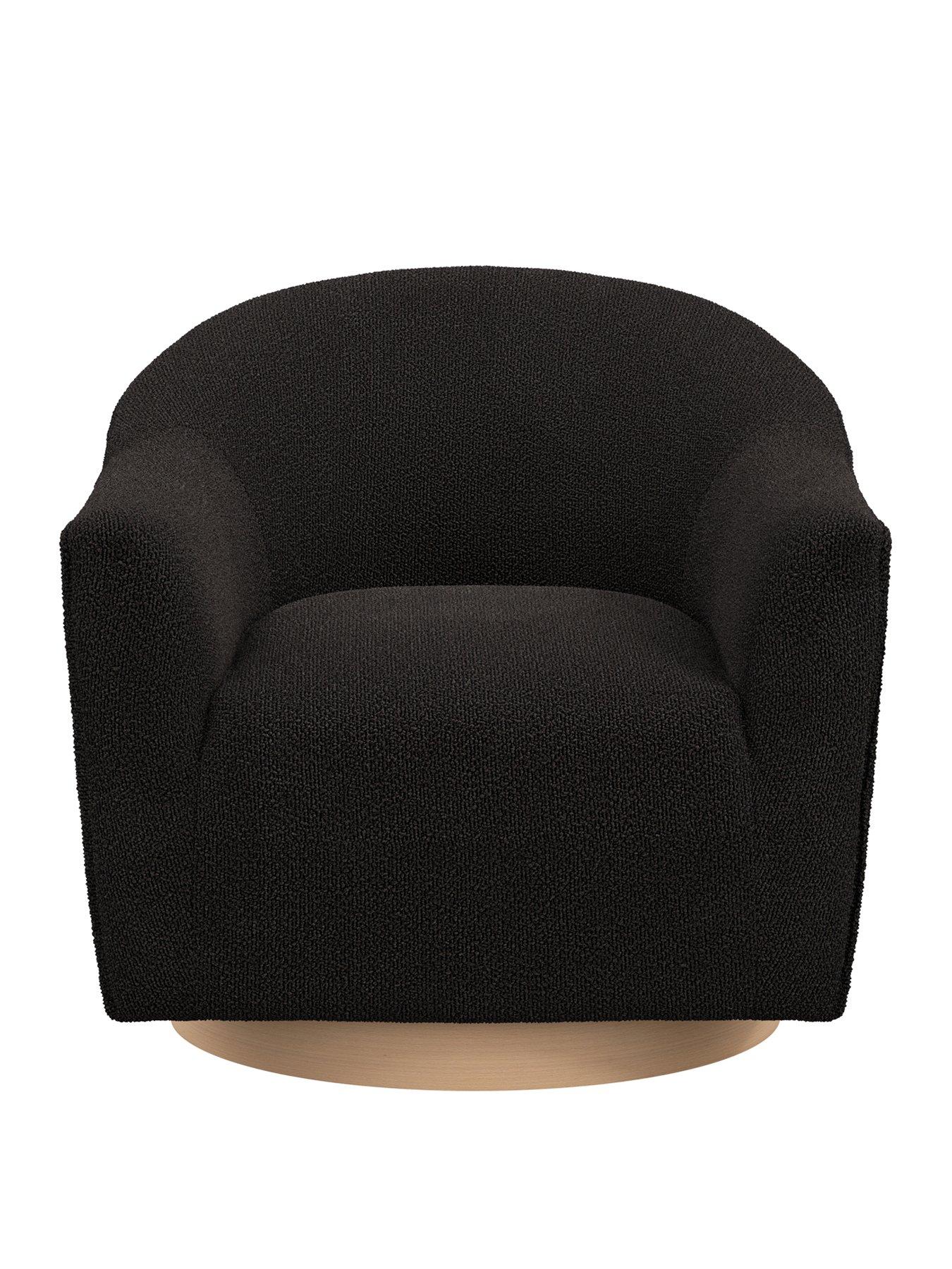 Image 2 of 5 of LPD Home Daphne Fabric Swivel Armchair - Black