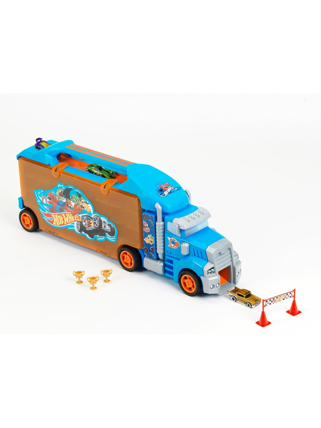 Image 4 of 4 of Hot Wheels City Creatures carry case truck, blue-orange