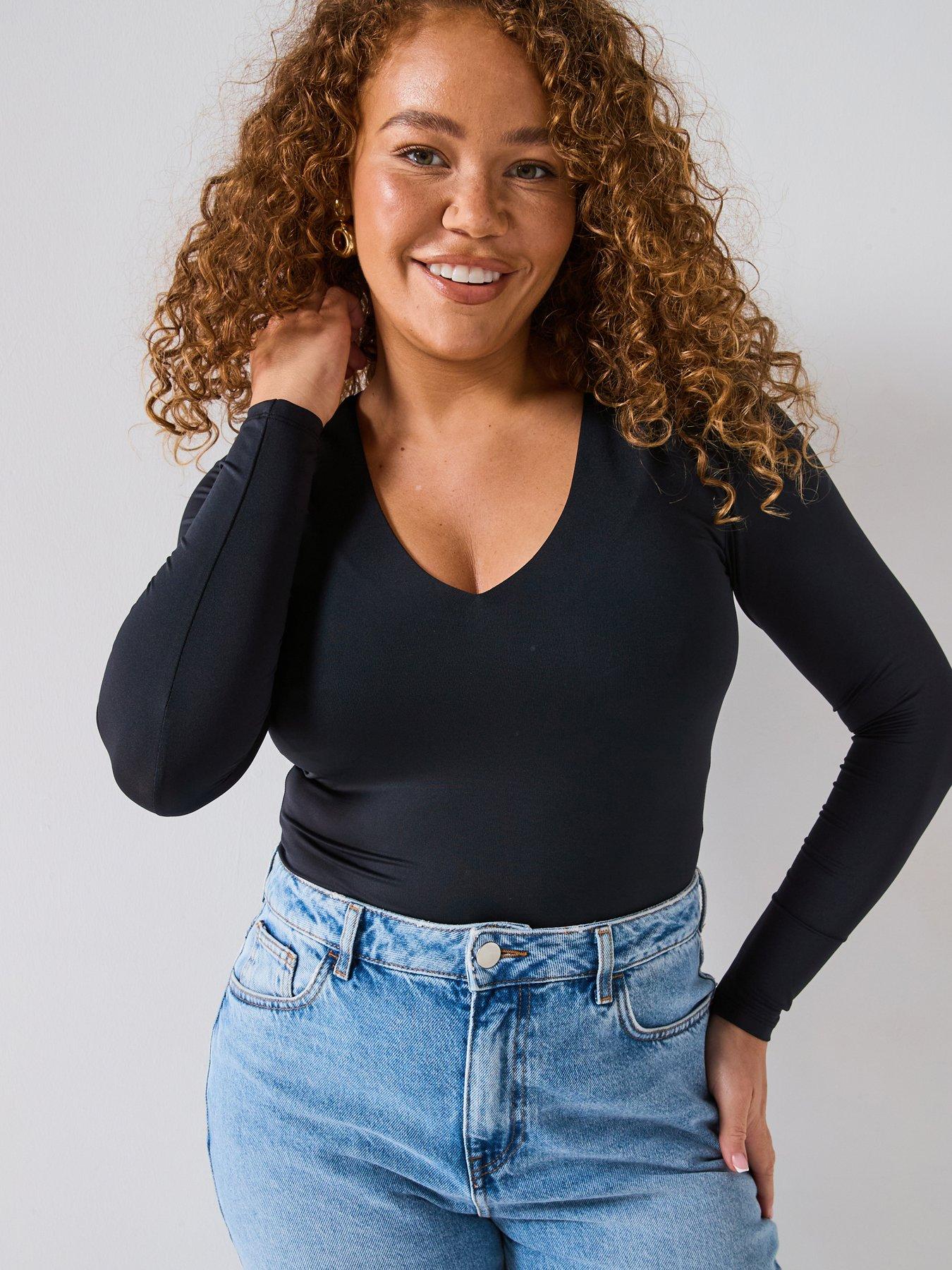 undefined Soft Touch Long Sleeve Bodysuit - Black