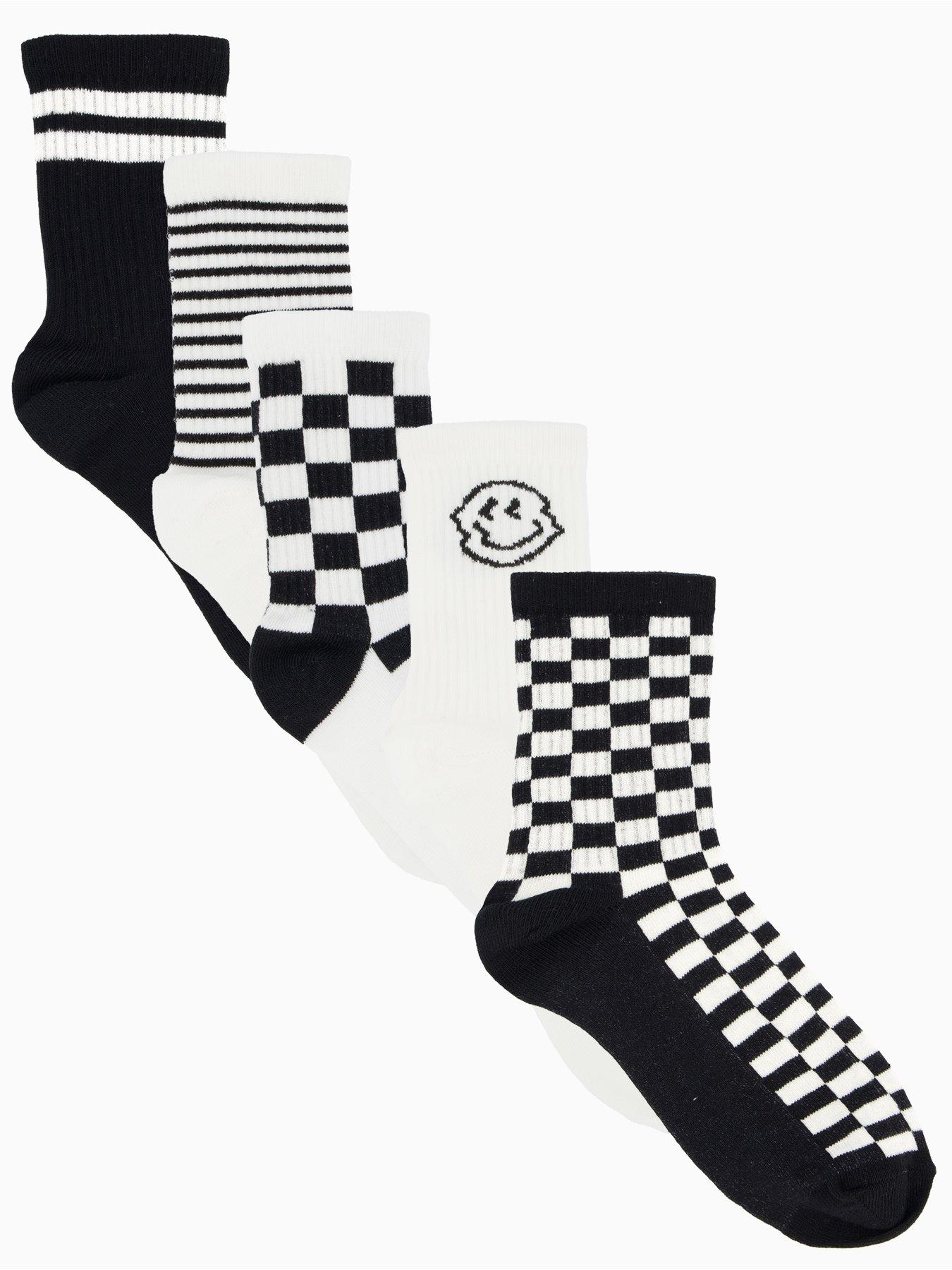 undefined Boys 5 Pack Checkerboard Smiley Socks - Multi