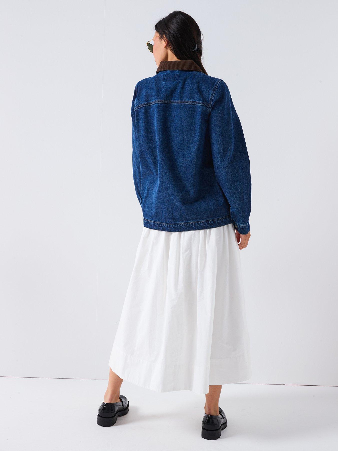 stillFront image of only-frankie-long-sleeve-cord-oversized-denim-jacket