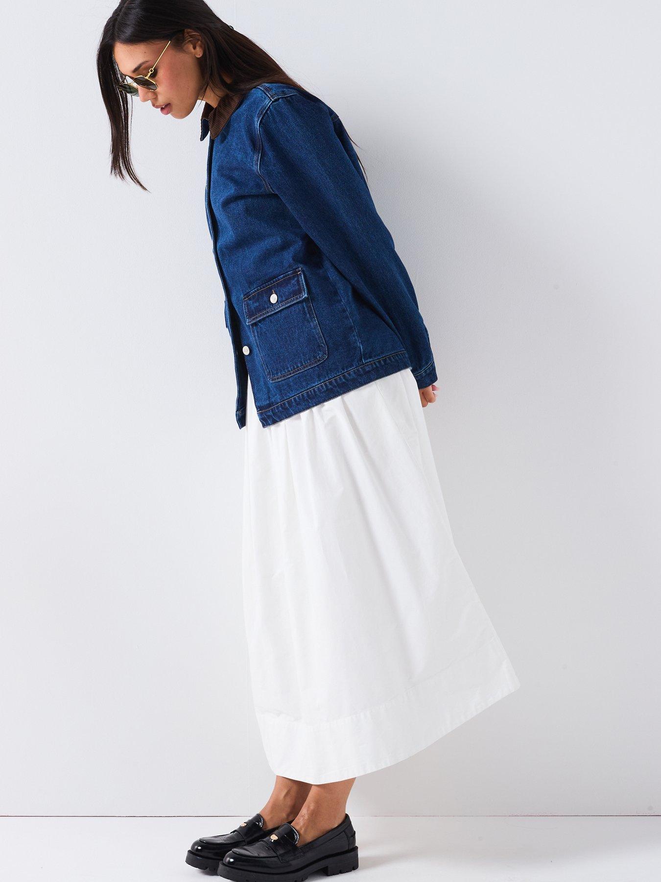  image of only-frankie-long-sleeve-cord-oversized-denim-jacket