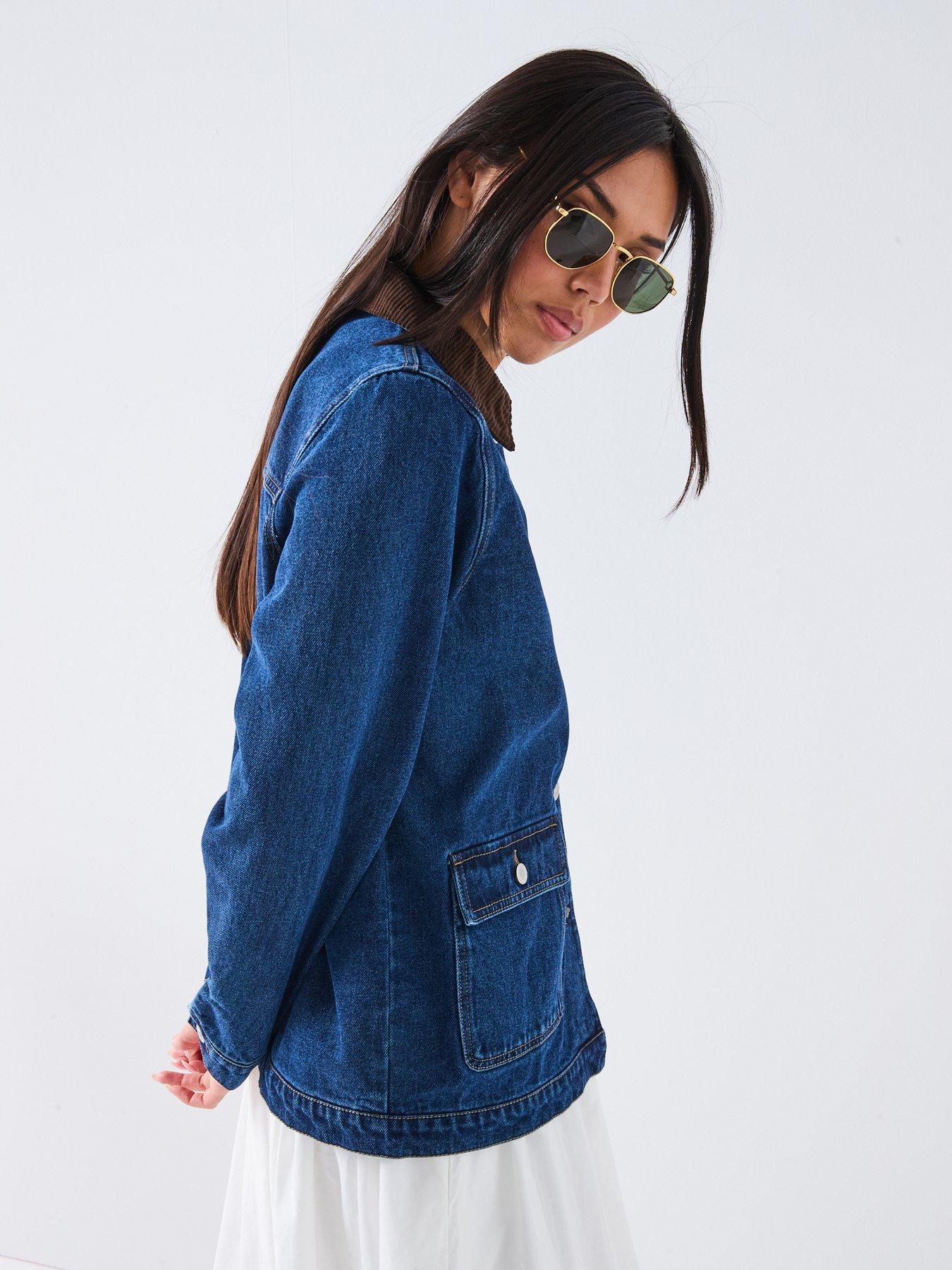  image of only-frankie-long-sleeve-cord-oversized-denim-jacket