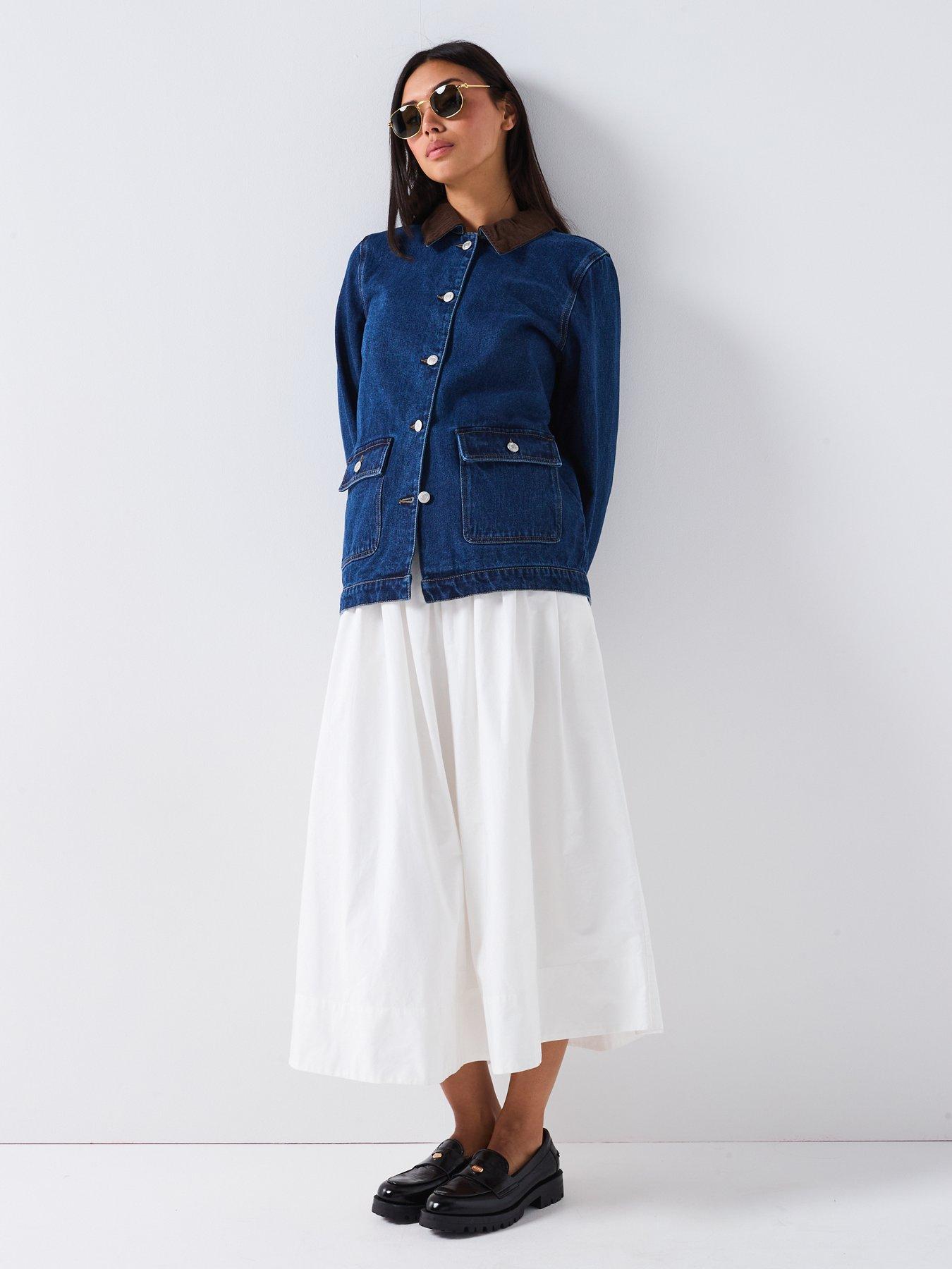  image of only-frankie-long-sleeve-cord-oversized-denim-jacket