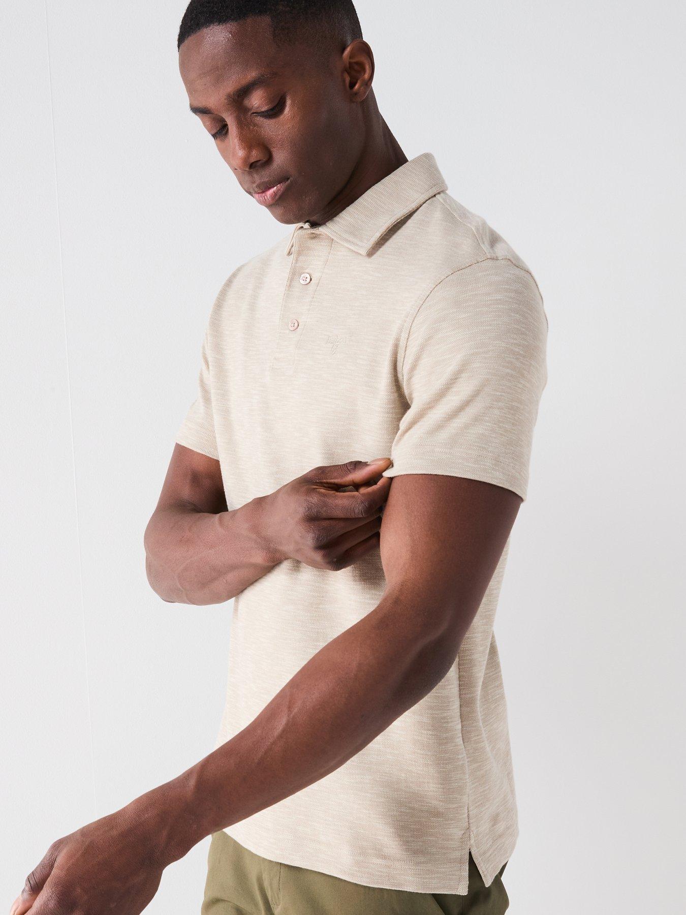 image of barbour-hepple-polo-shirt-beige