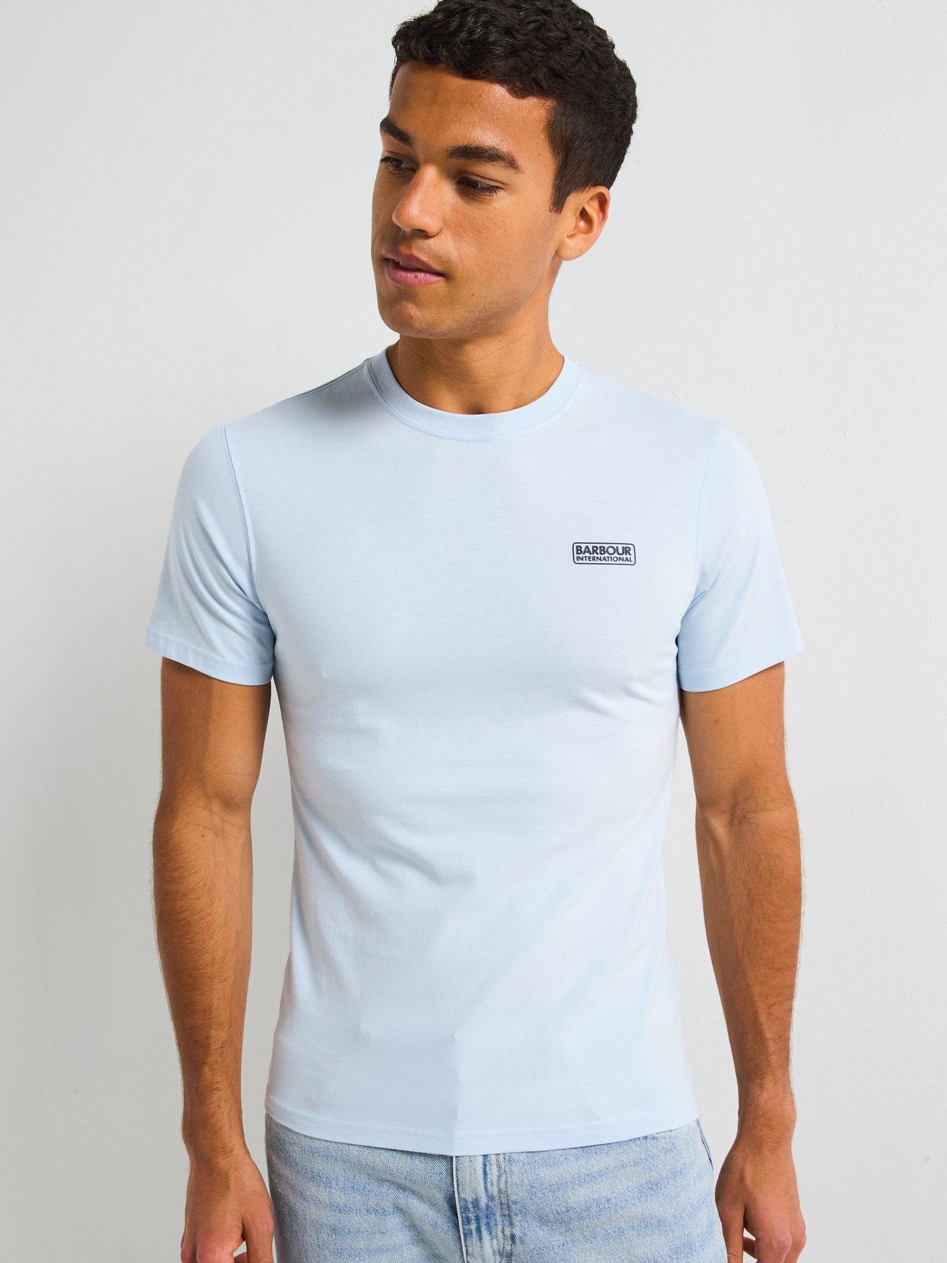 Barbour International Small Logo Slim Short Sleeve T-Shirt - Light Blue