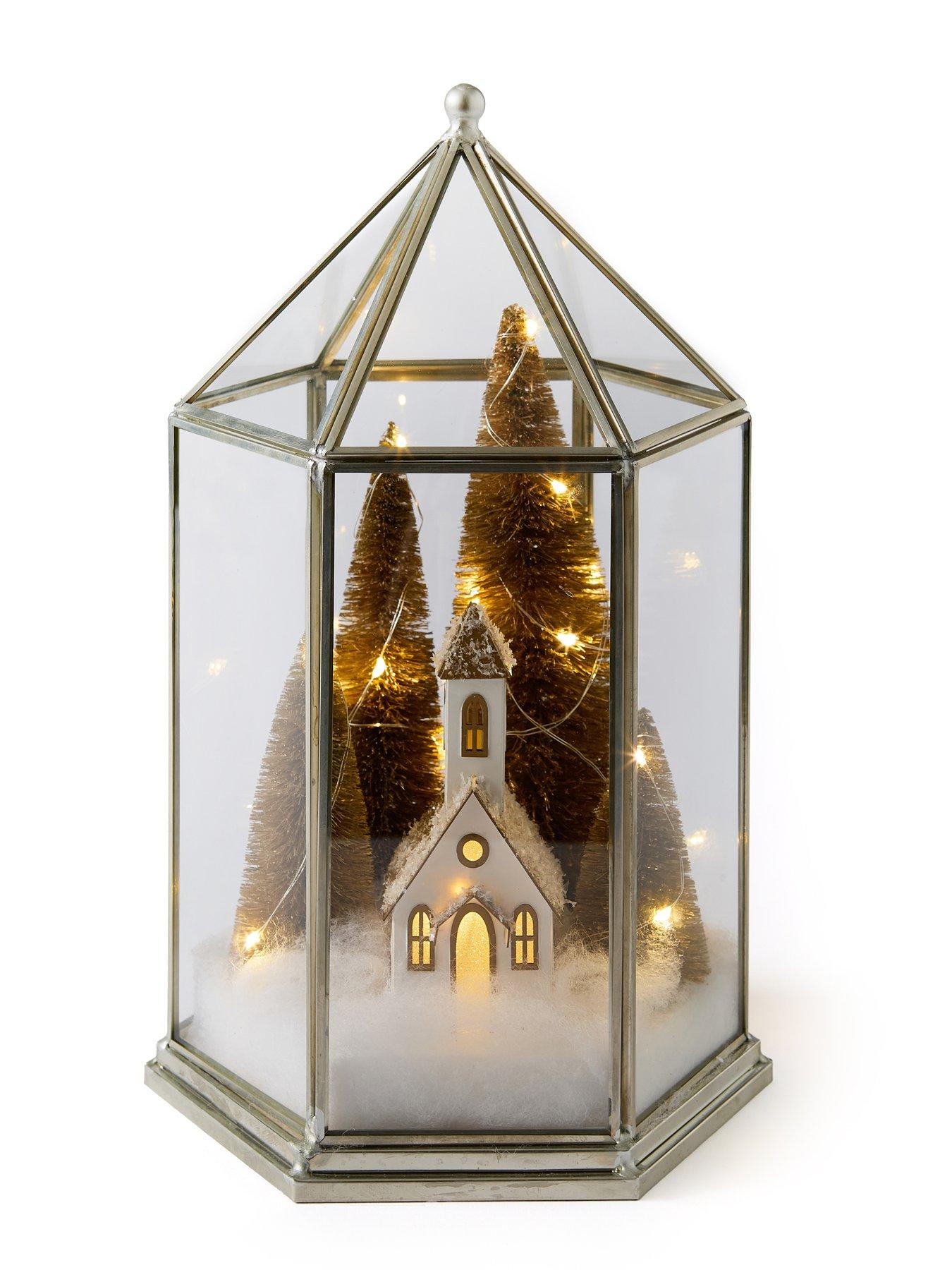 Image 2 of 5 of Very Home Snowy Church Lit Scene Christmas Decoration