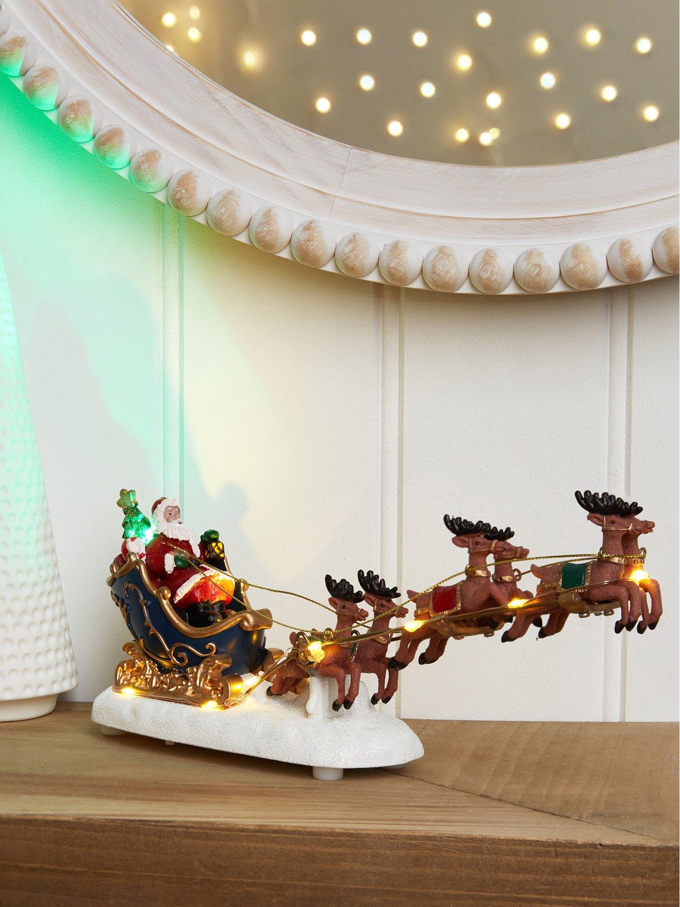 Three Kings Up Up And Away Lit Sleigh Scene Christmas Decoration