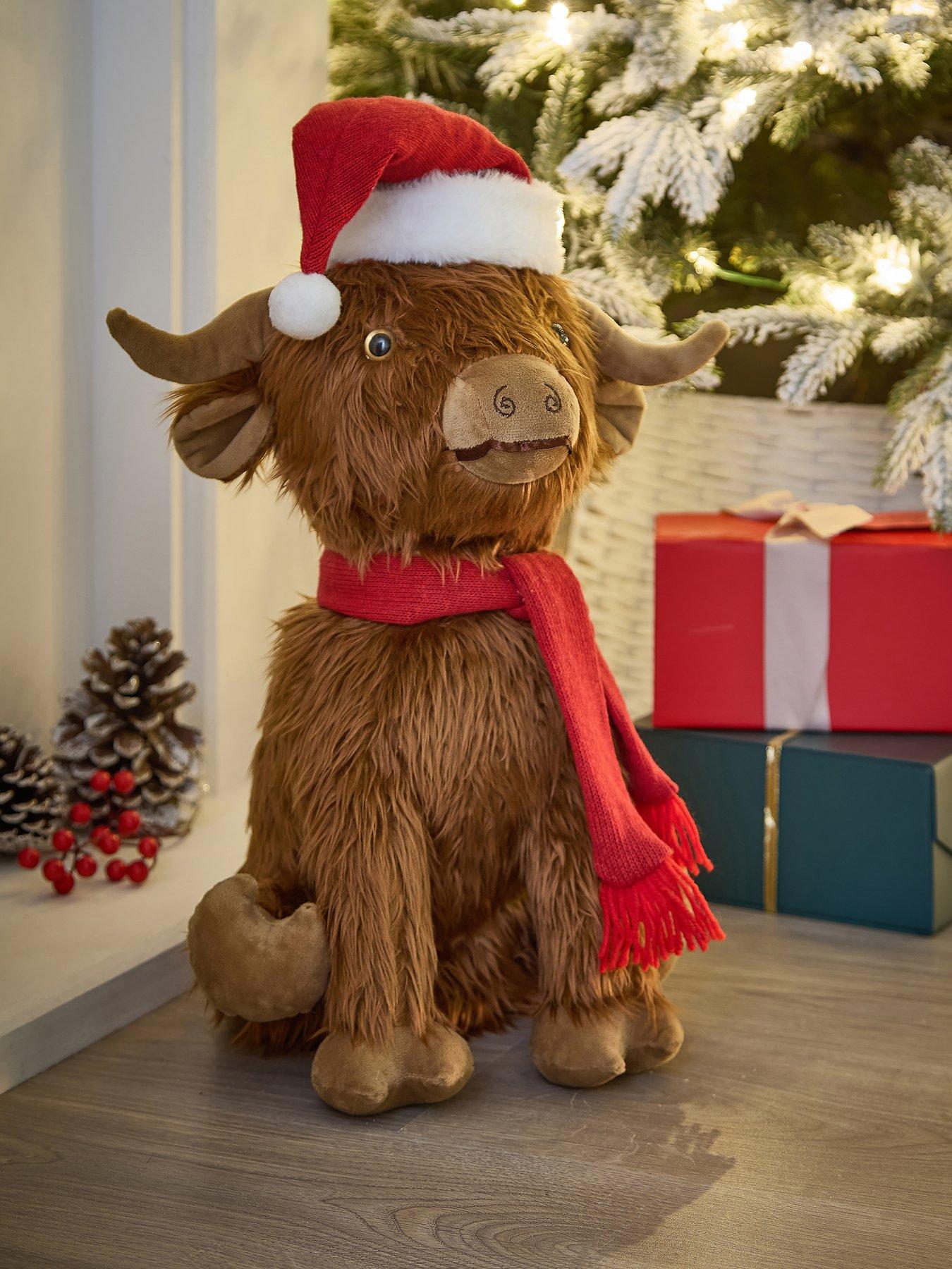 undefined 50 cm Plush Hector Highland Cow Christmas Decoration