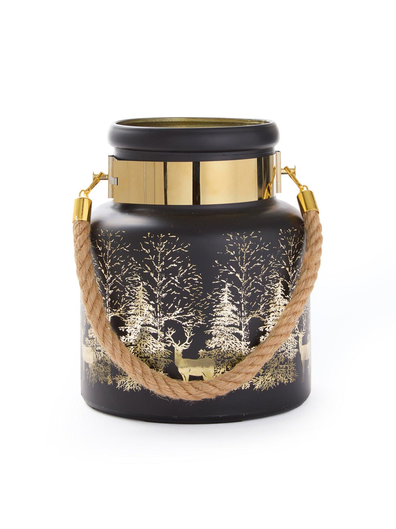 Image 2 of 7 of Three Kings Wonderland Glass&nbsp;Lantern Christmas Decoration&nbsp;-&nbsp;onyx
