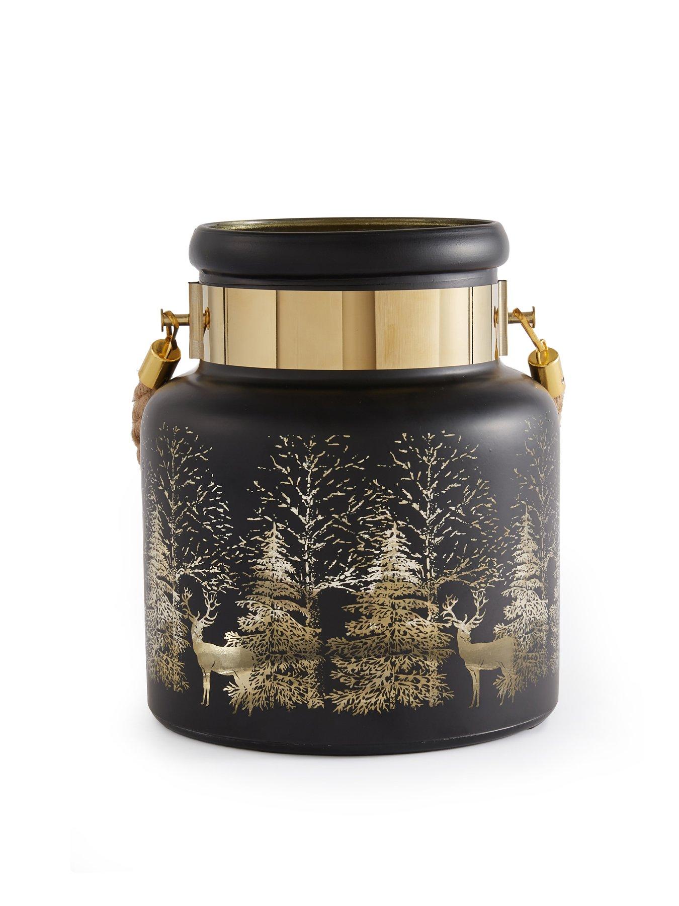 Image 3 of 7 of Three Kings Wonderland Glass&nbsp;Lantern Christmas Decoration&nbsp;-&nbsp;onyx