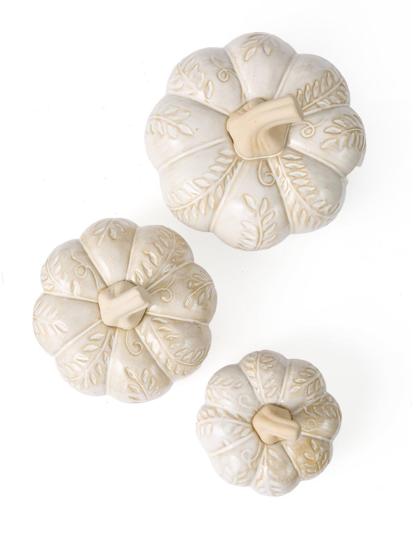 Image 4 of 4 of Festive Autumn Embossed Autumn&nbsp;Pumpkin Decorations - Set of 3