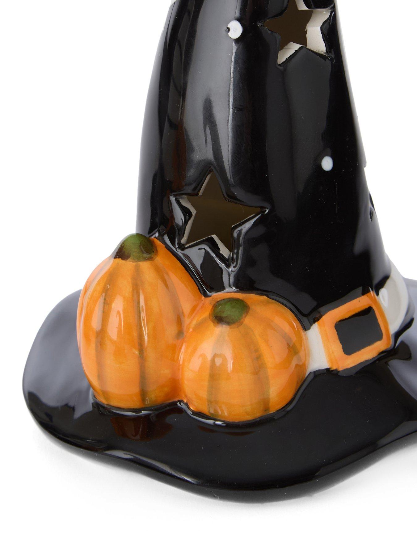 Image 5 of 6 of Festive Set of 3 Ceramic&nbsp;Hat&nbsp;Light Halloween Decorations