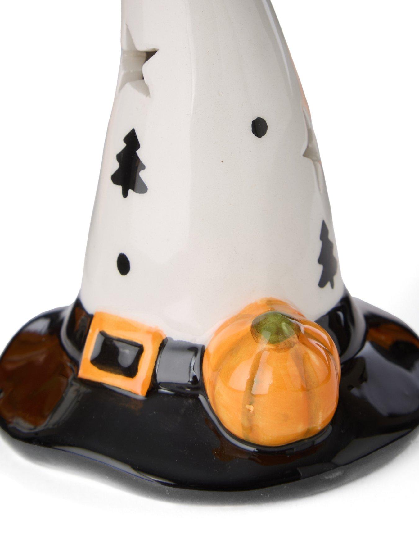 Image 6 of 6 of Festive Set of 3 Ceramic&nbsp;Hat&nbsp;Light Halloween Decorations