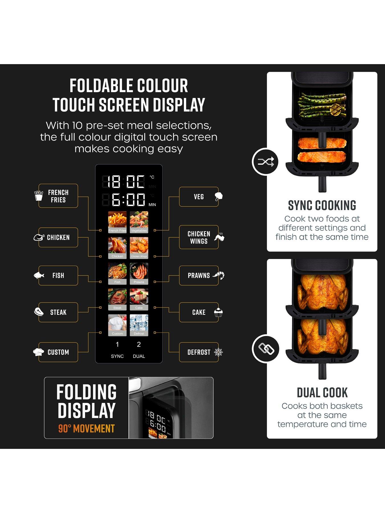  image of swan-sd10522blk-11l-twin-stack-air-fryer-black