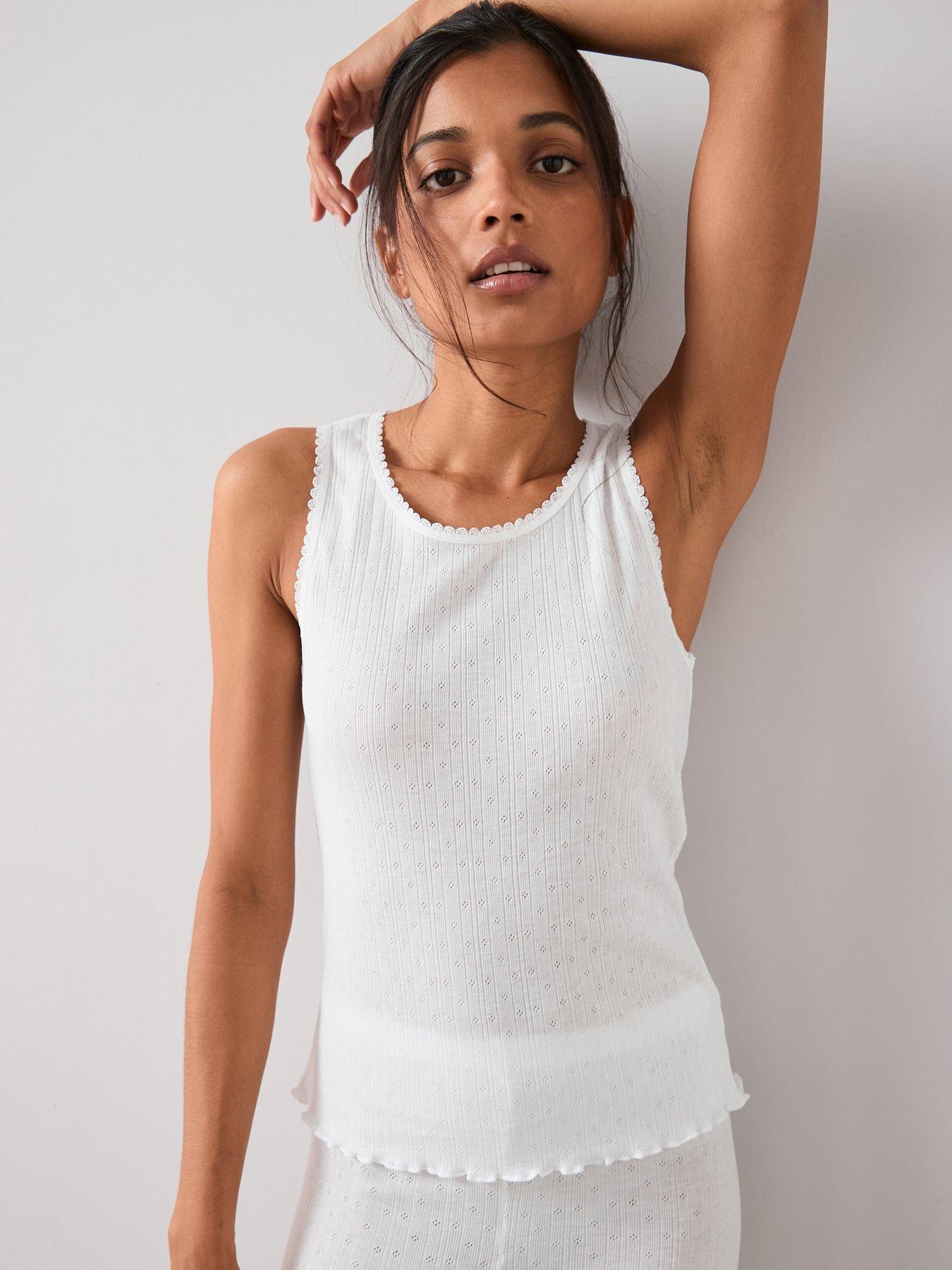  image of the-very-collection-2-pack-pointelle-thermal-vest-black