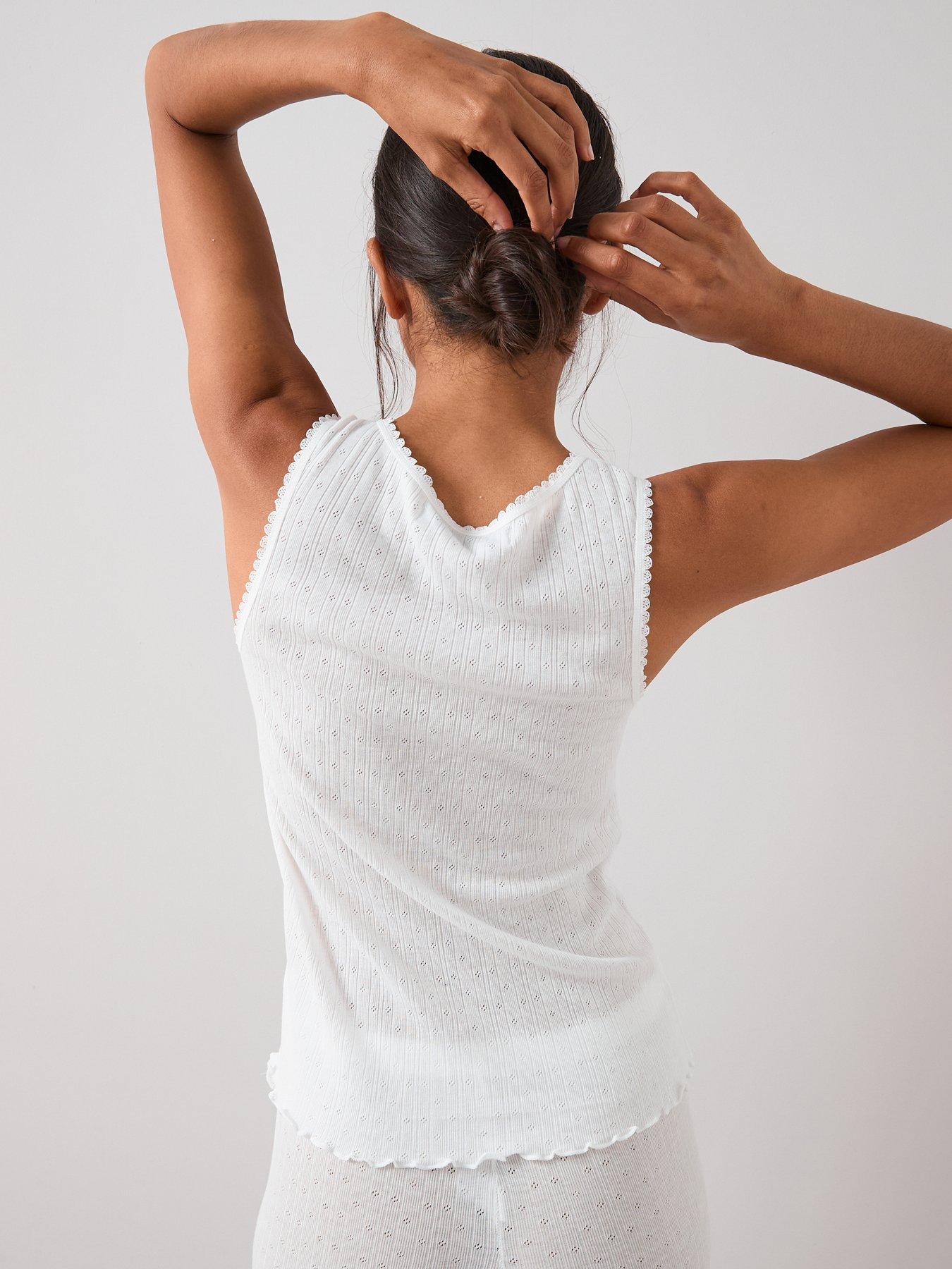  image of the-very-collection-2-pack-pointelle-thermal-vest-black