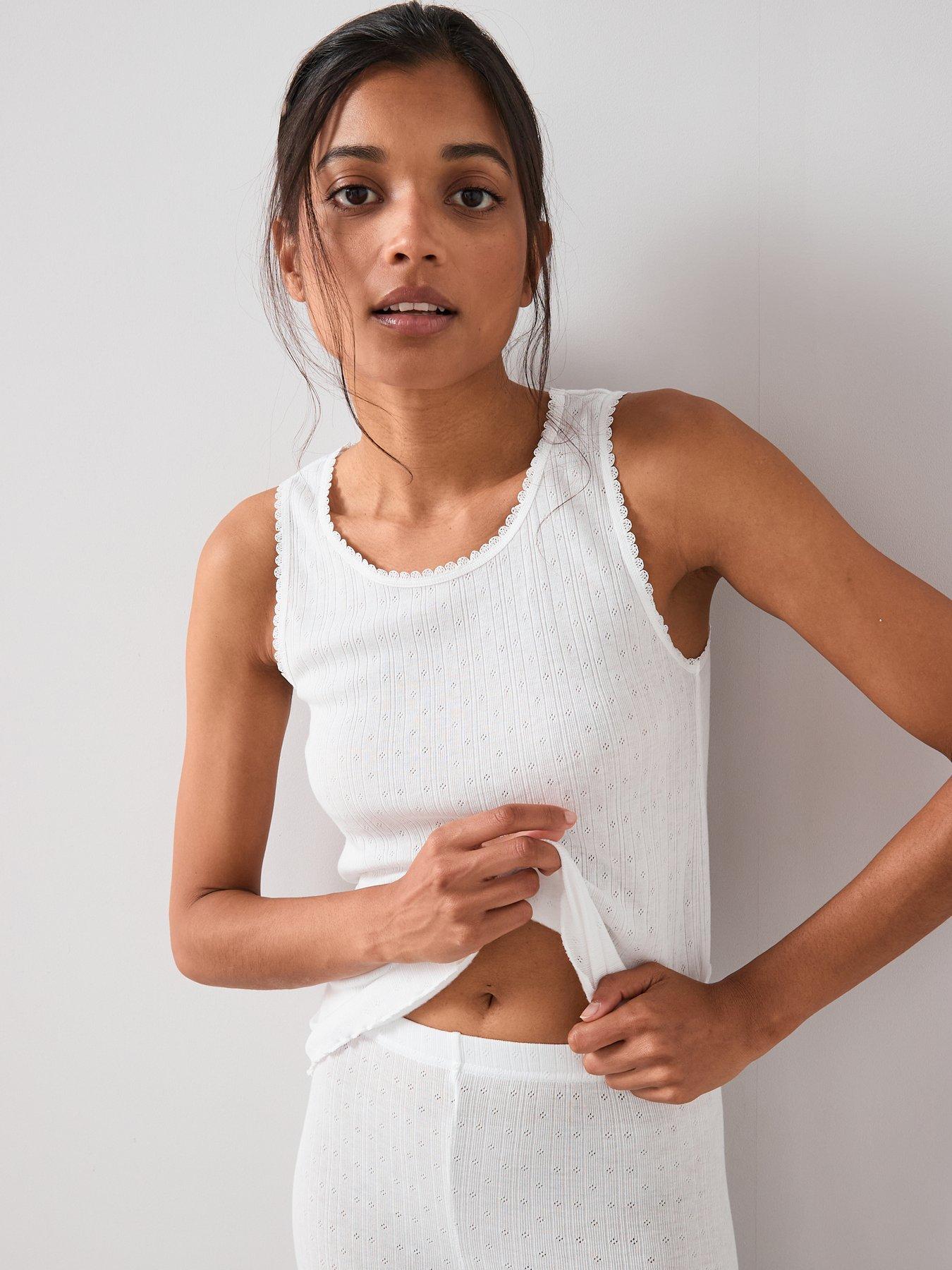  image of the-very-collection-2-pack-pointelle-thermal-vest-black