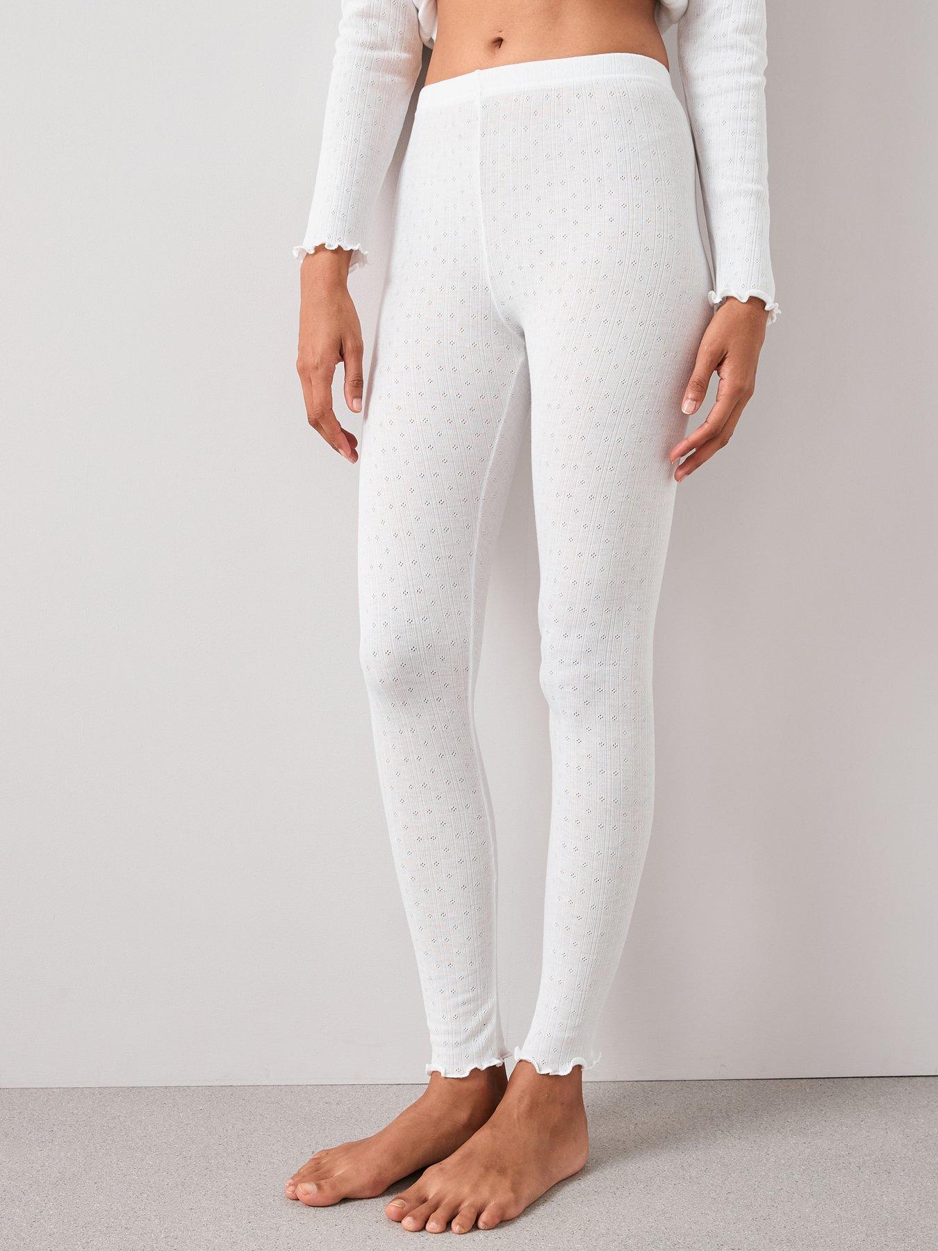 front image of the-very-collection-pointelle-thermal-leggings-white