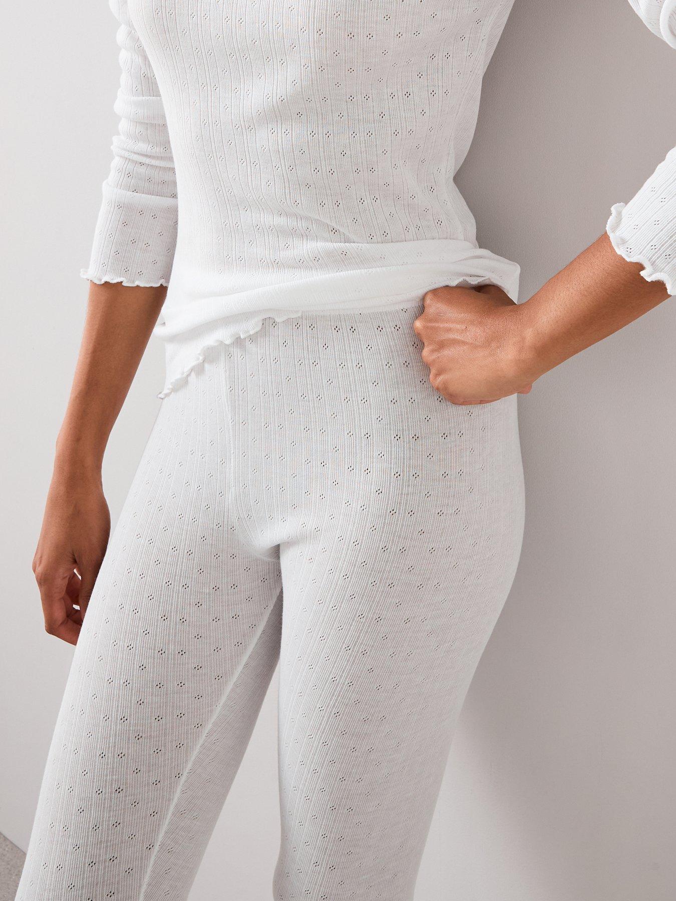  image of the-very-collection-pointelle-thermal-leggings-white