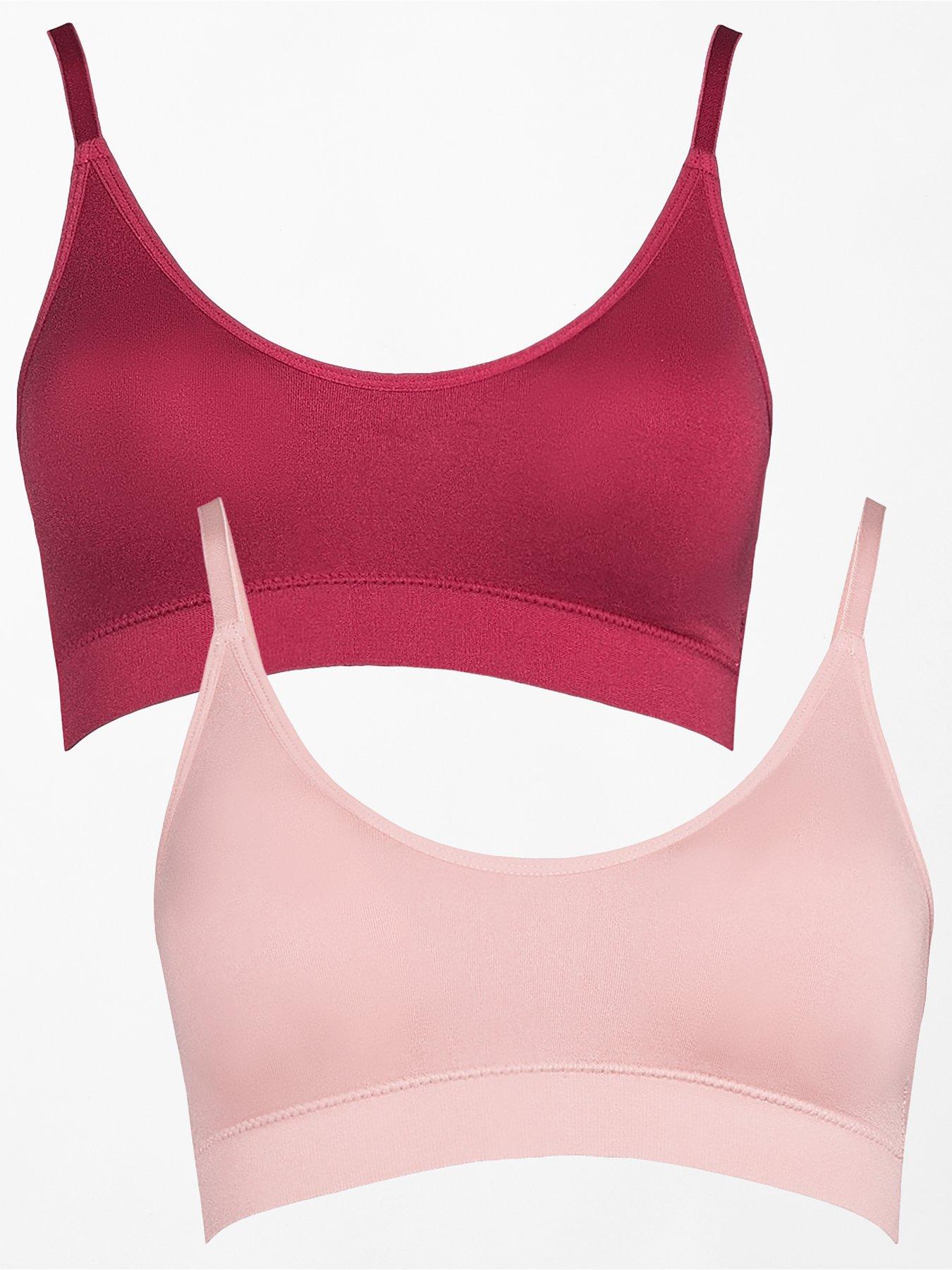 front image of the-very-collection-2-pack-seamless-scoop-neck-bralettes-pink