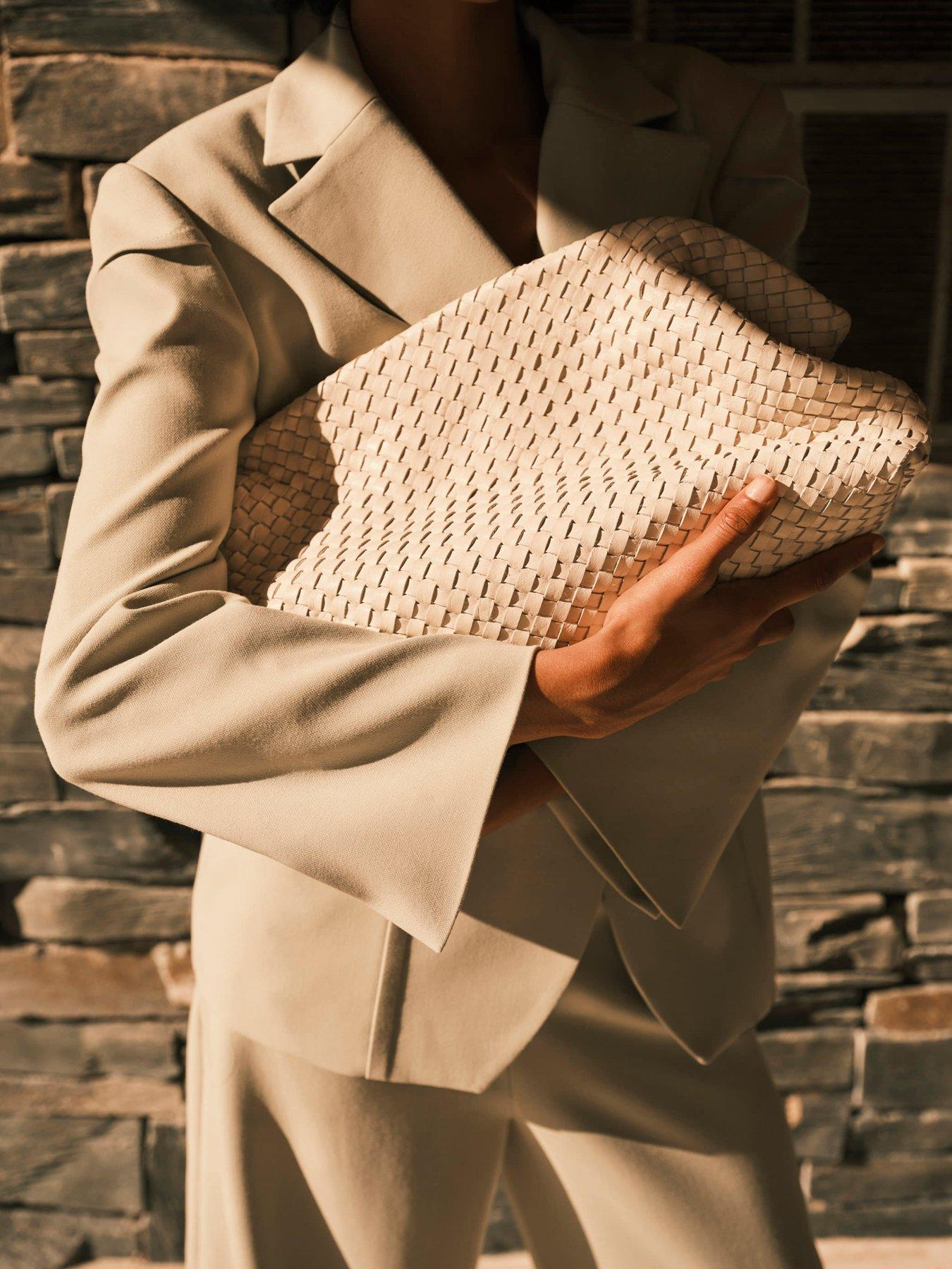 undefined Studio Leather Clutch Bag - Cream