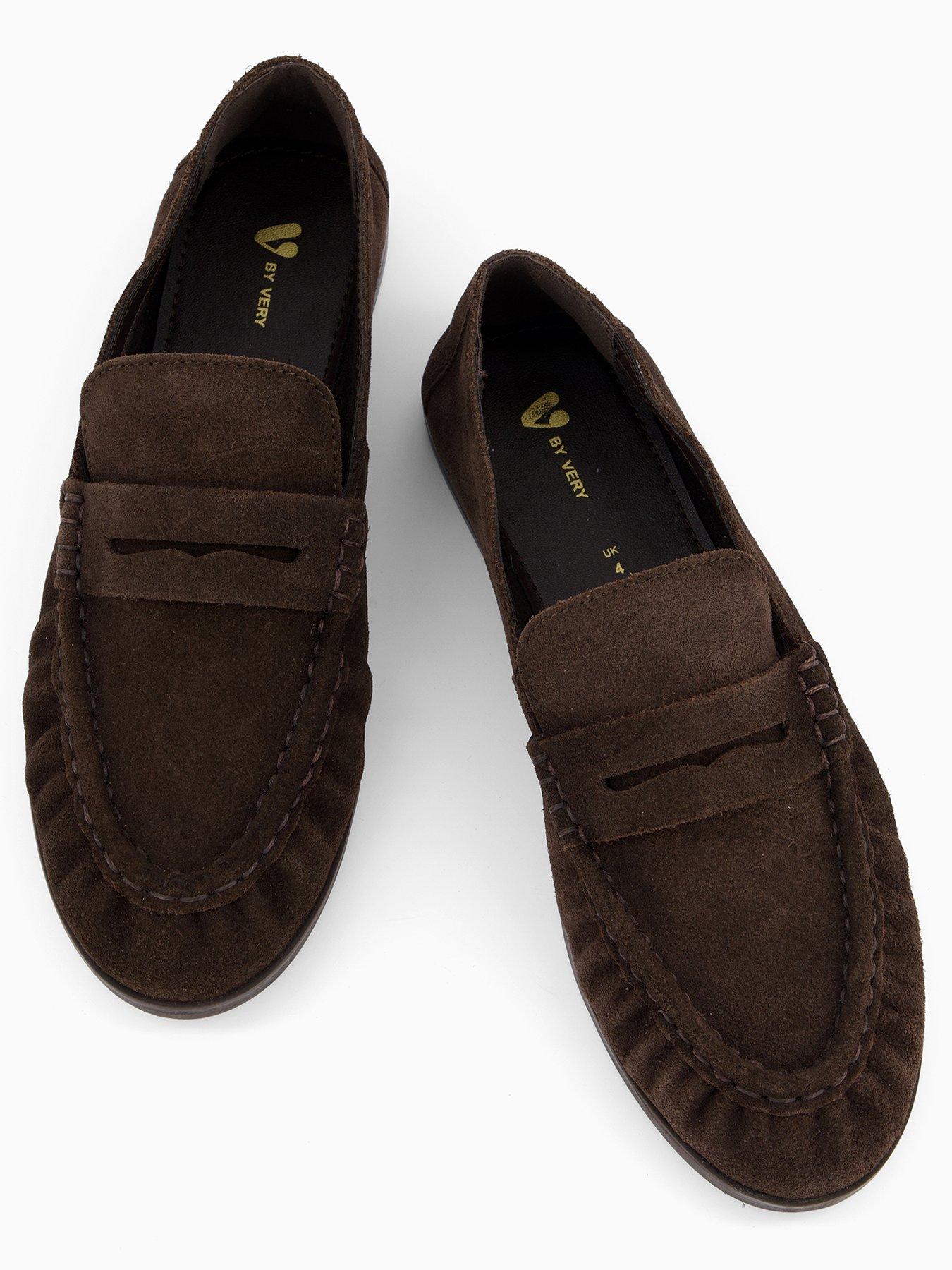Image 5 of 8 of V by Very Real&nbsp;Suede Loafer - Brown