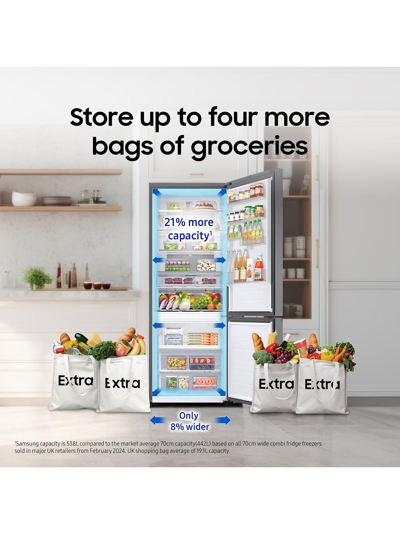  image of samsung-series-8-rb50dg632es9eu-505-litre-smart-combi-fridge-freezer-with-spacemax-technology--nbspsilver