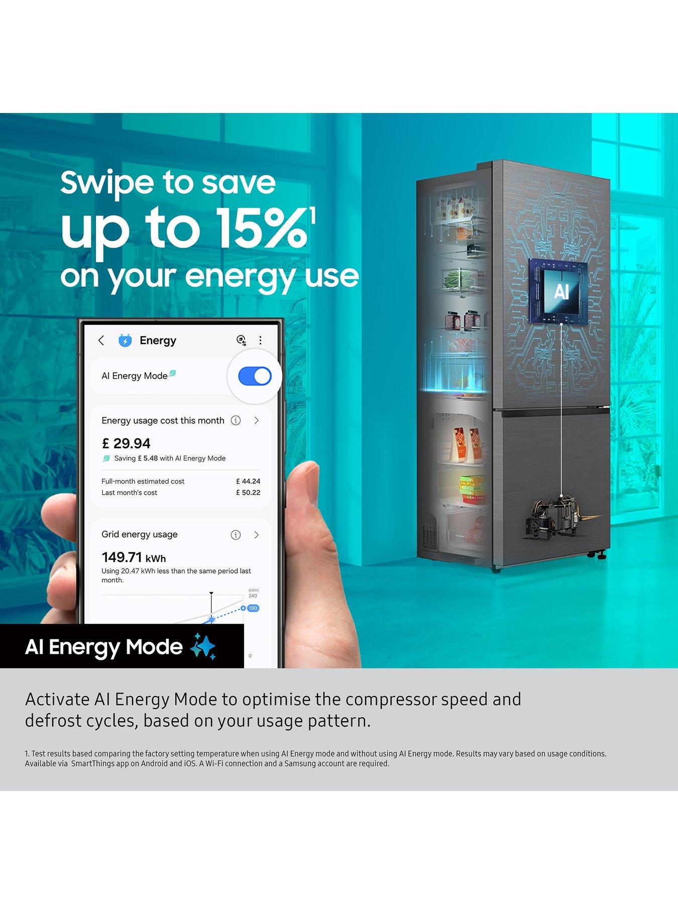  image of samsung-series-8-rb50dg632es9eu-505-litre-smart-combi-fridge-freezer-with-spacemax-technology--nbspsilver