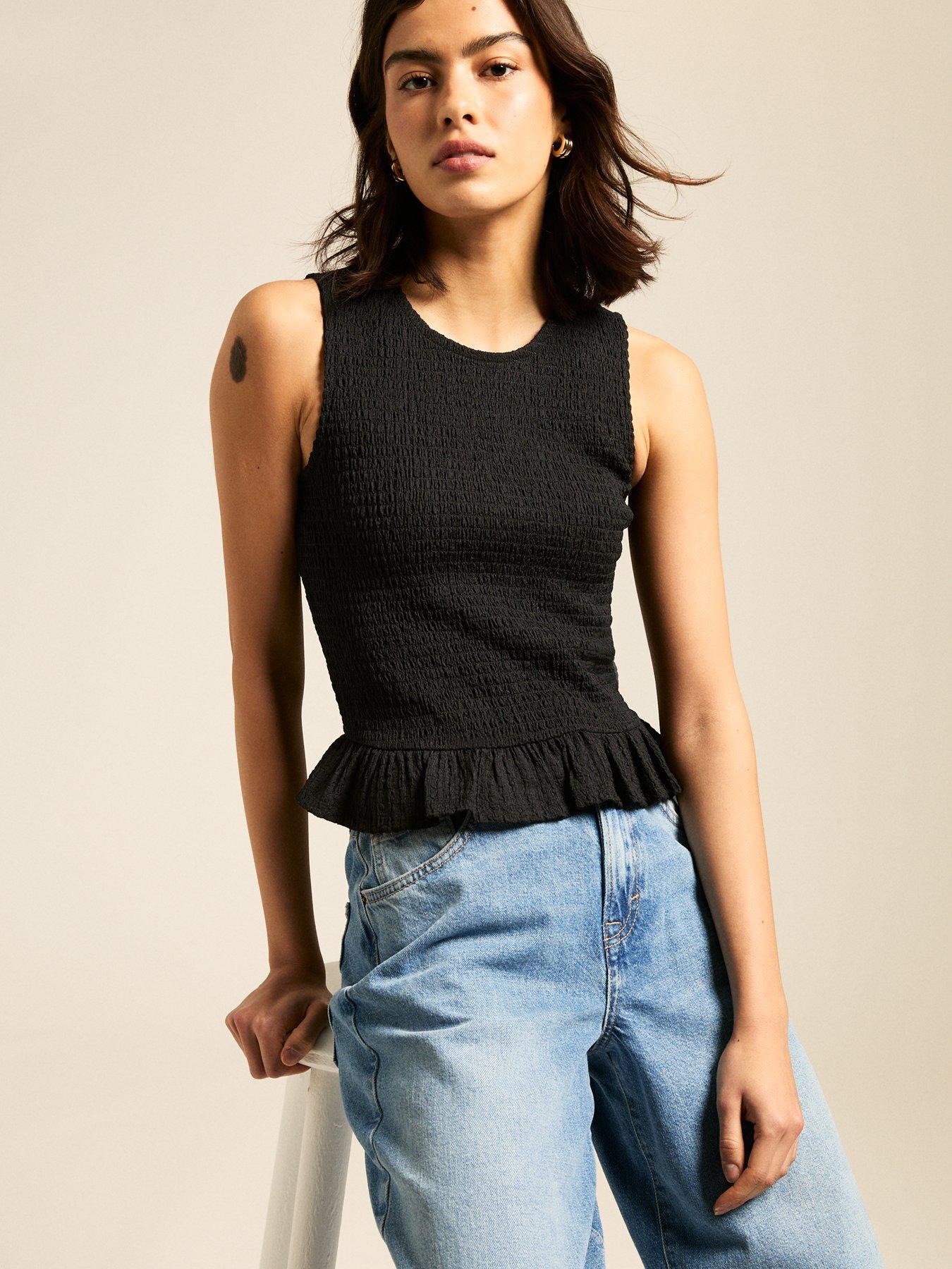 new-look-shirred-peplum-hem-top-black