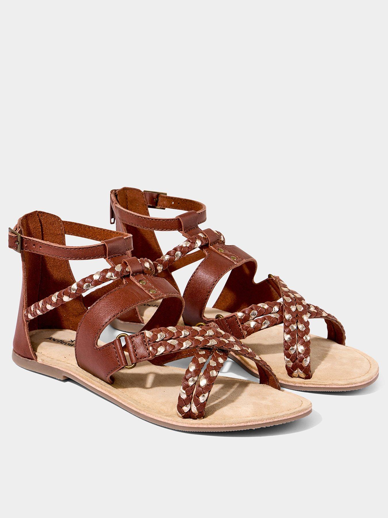  image of joe-browns-lazy-days-leather-sandals-chocolate