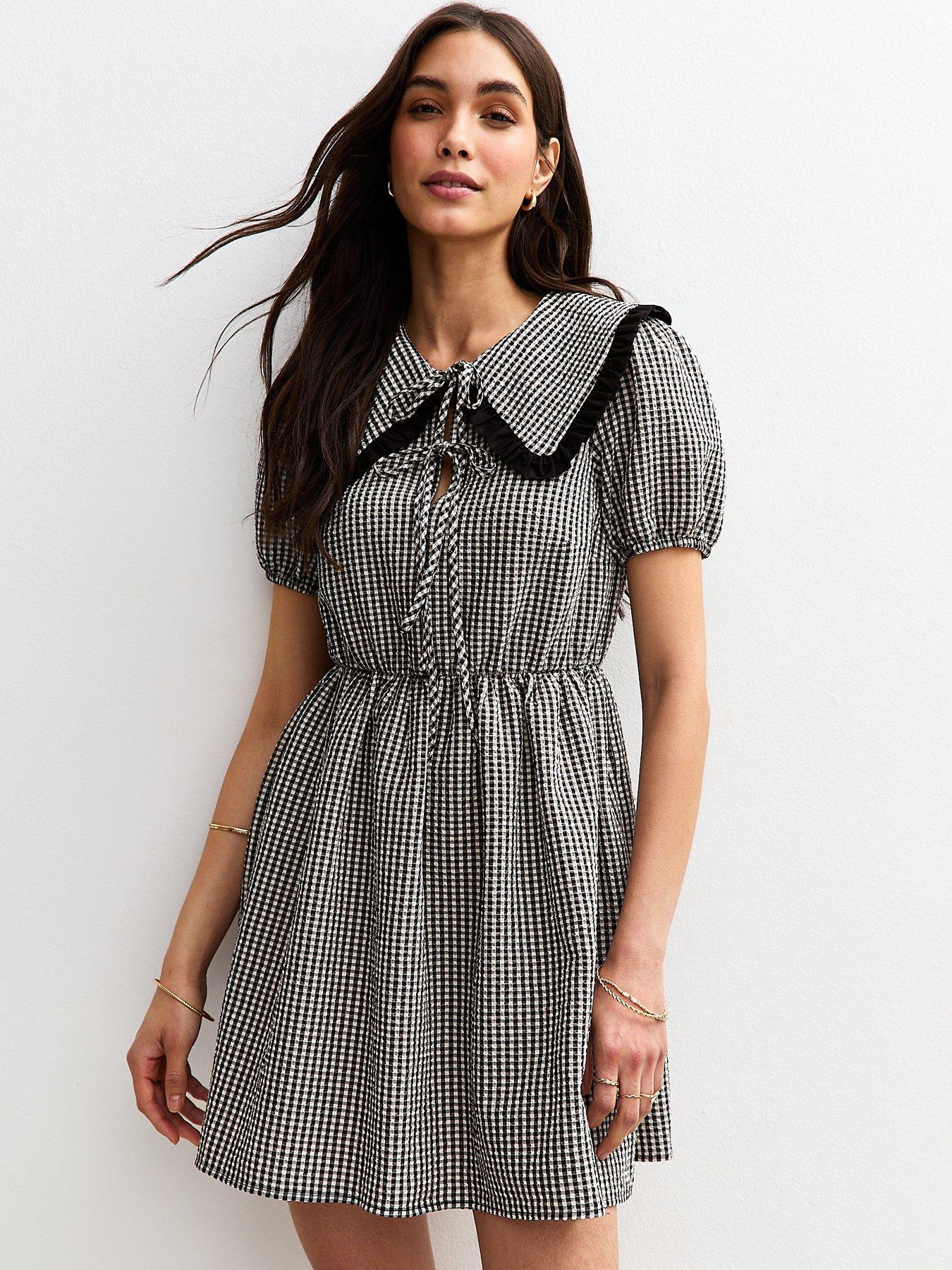 undefined Georgie Ging Collar Tie Frnt Mini - Black