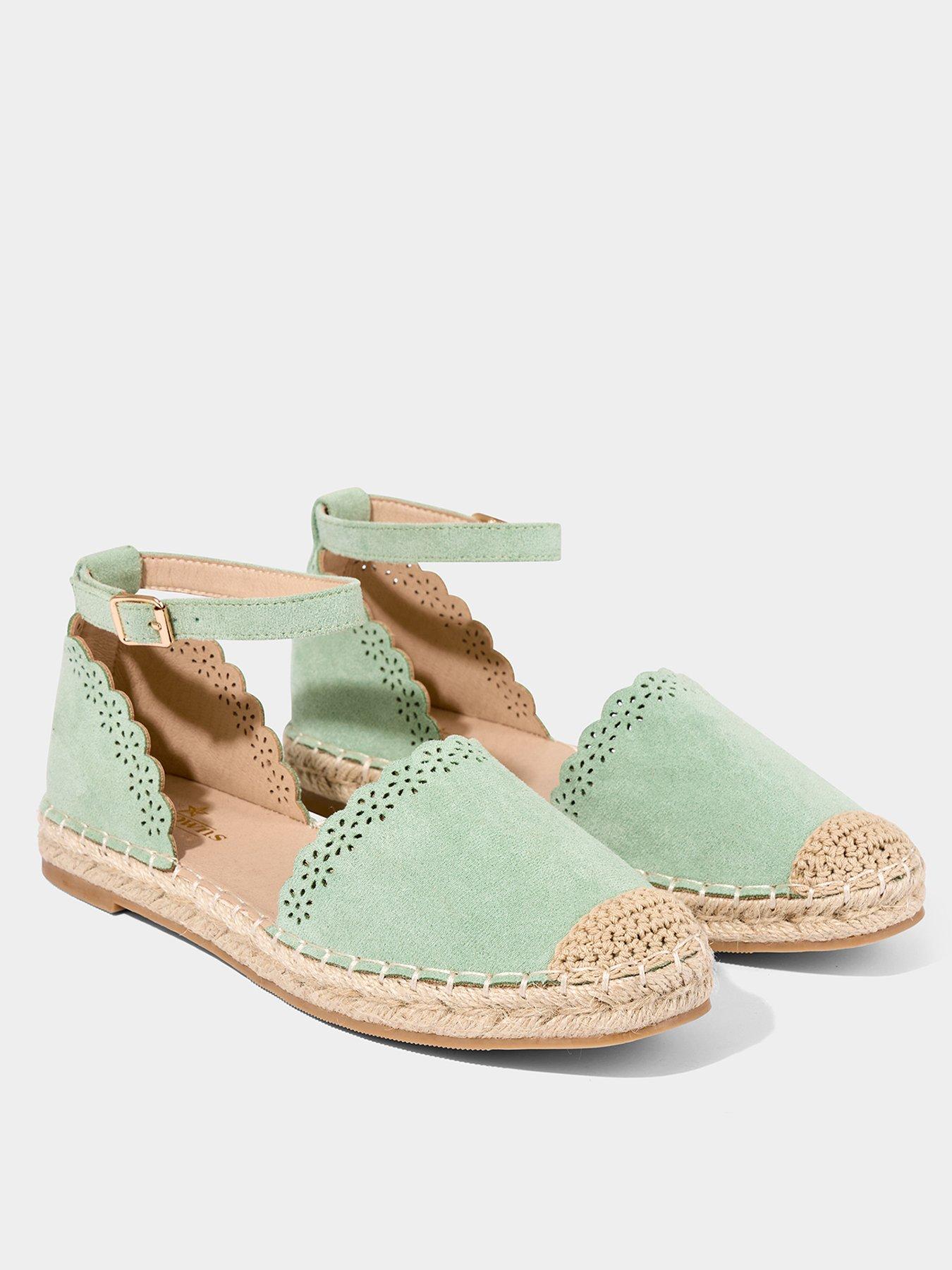  image of joe-browns-pretty-scallop-strappy-espadrilles-mint
