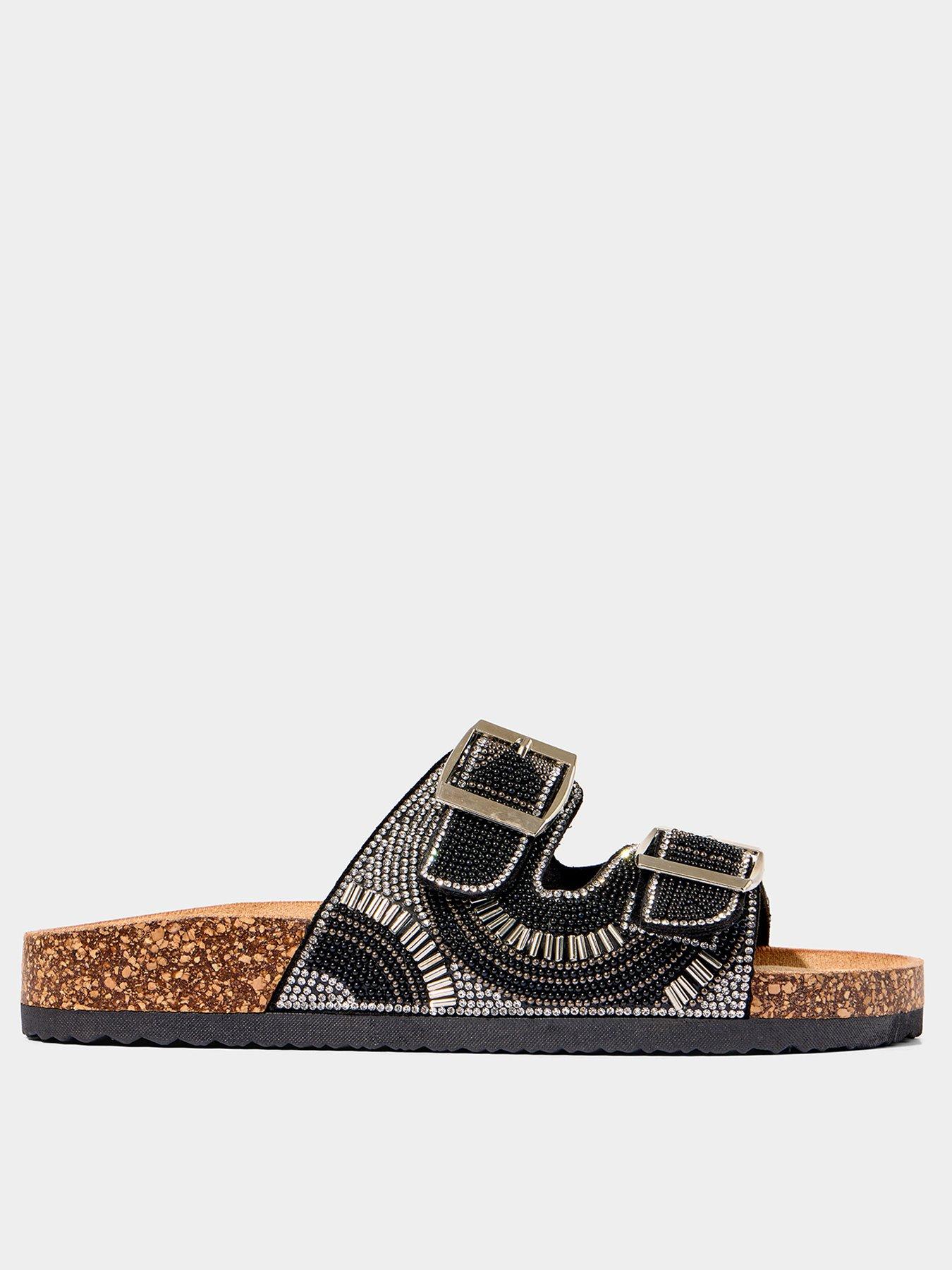  image of joe-browns-beach-to-bar-beaded-sandals-black