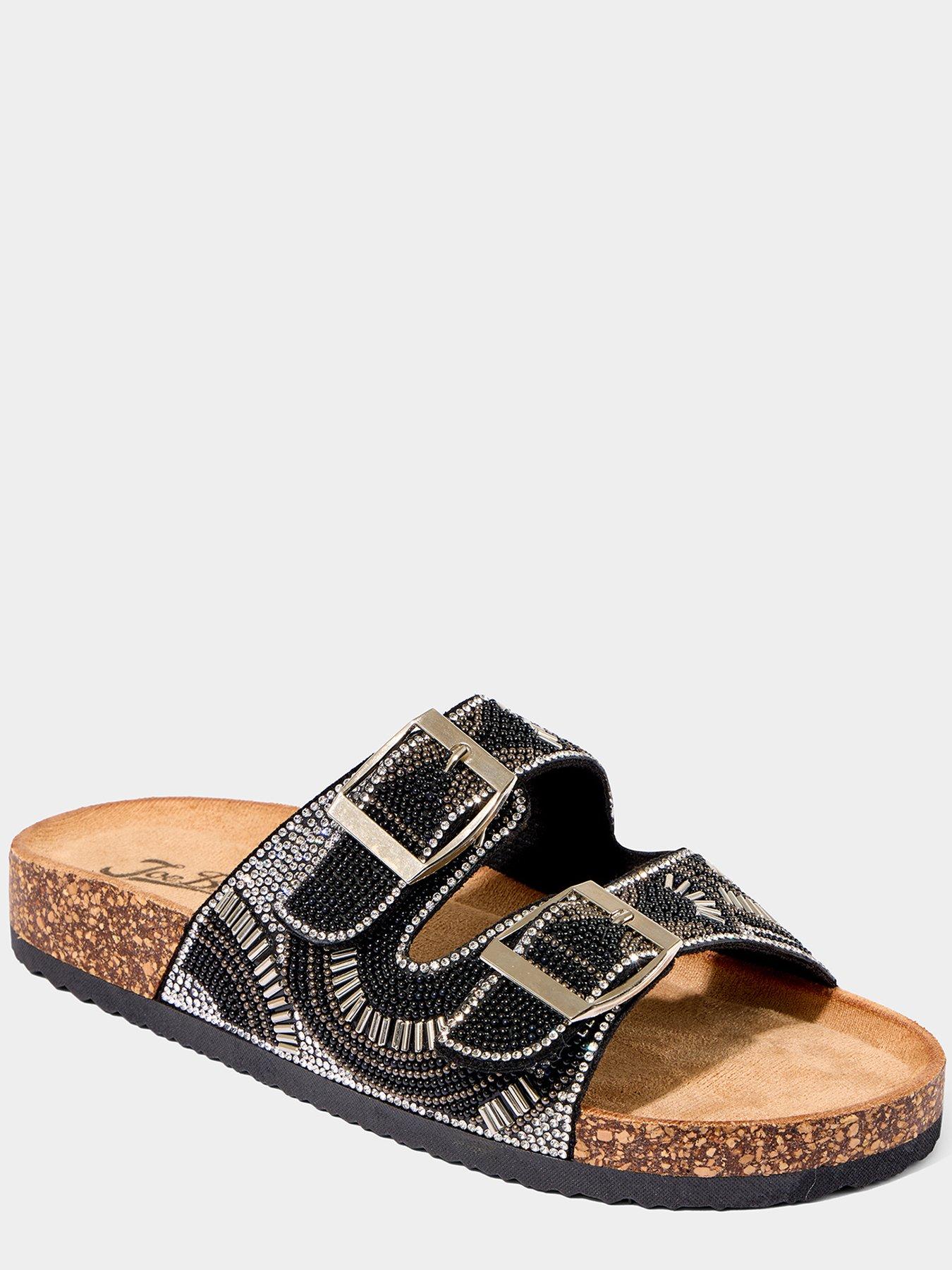  image of joe-browns-beach-to-bar-beaded-sandals-black